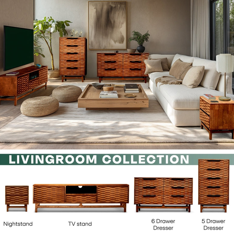 Acacia Elara Dresser with 5 Drawers