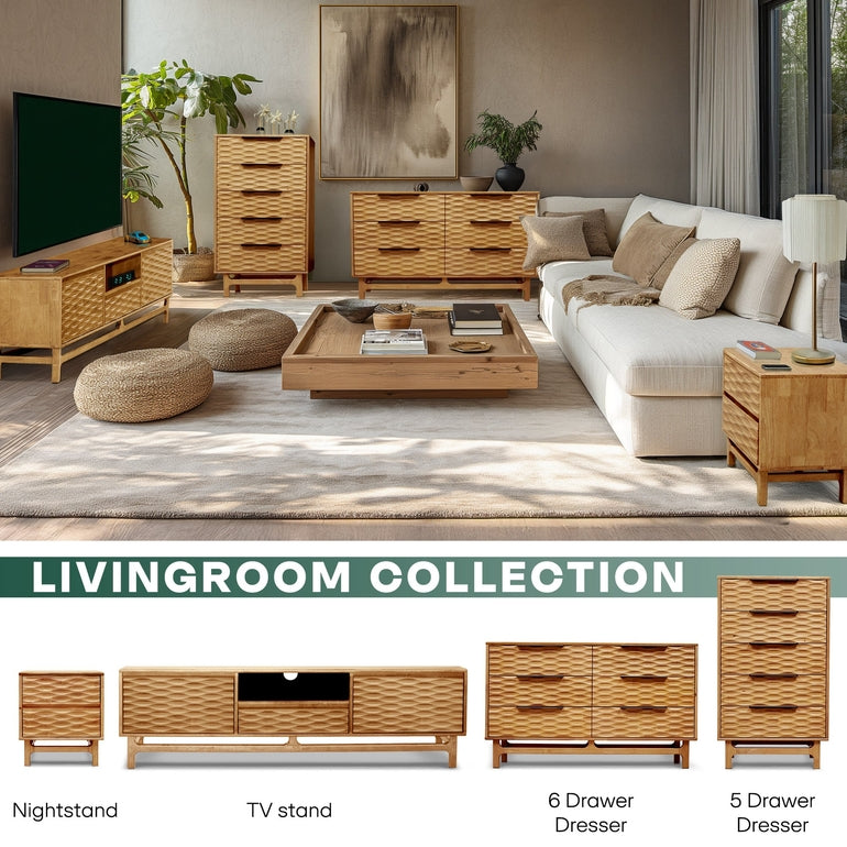 Acacia Elara Dresser with 5 Drawers