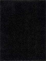 Faina Solid Black Shag Washable Area Rug - Clearance