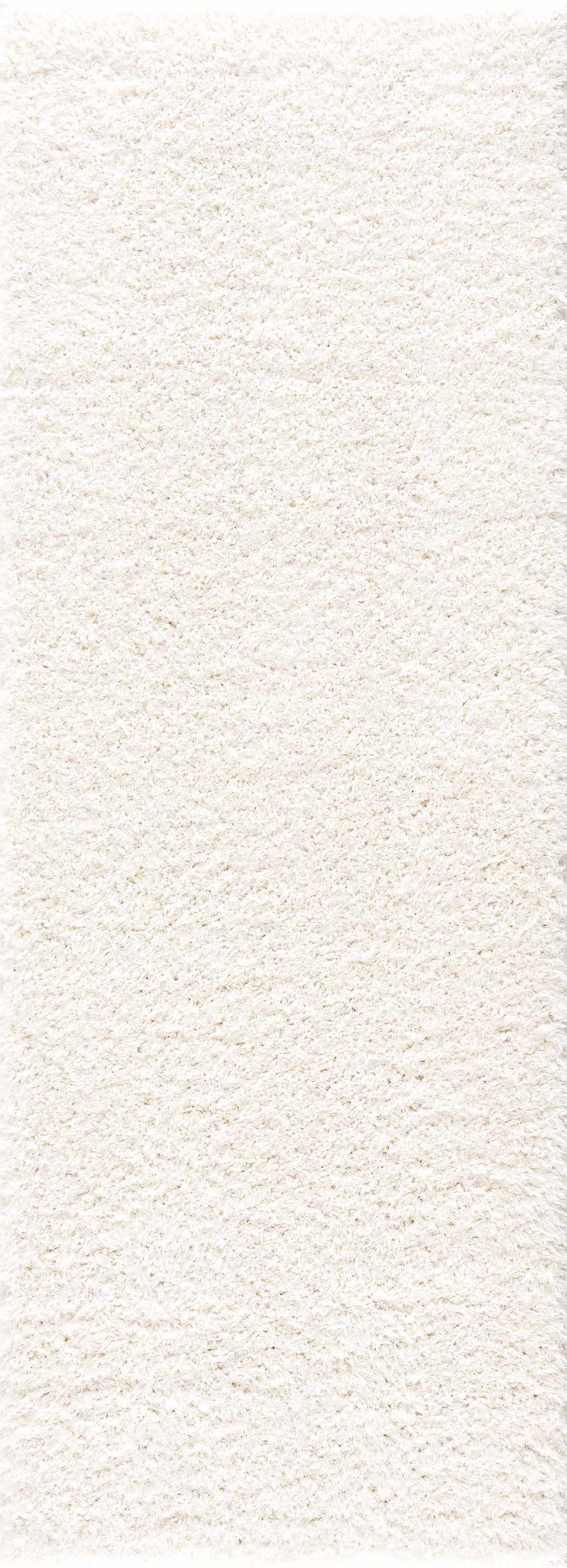 Faina Solid Cream Shag Washable Area Rug
