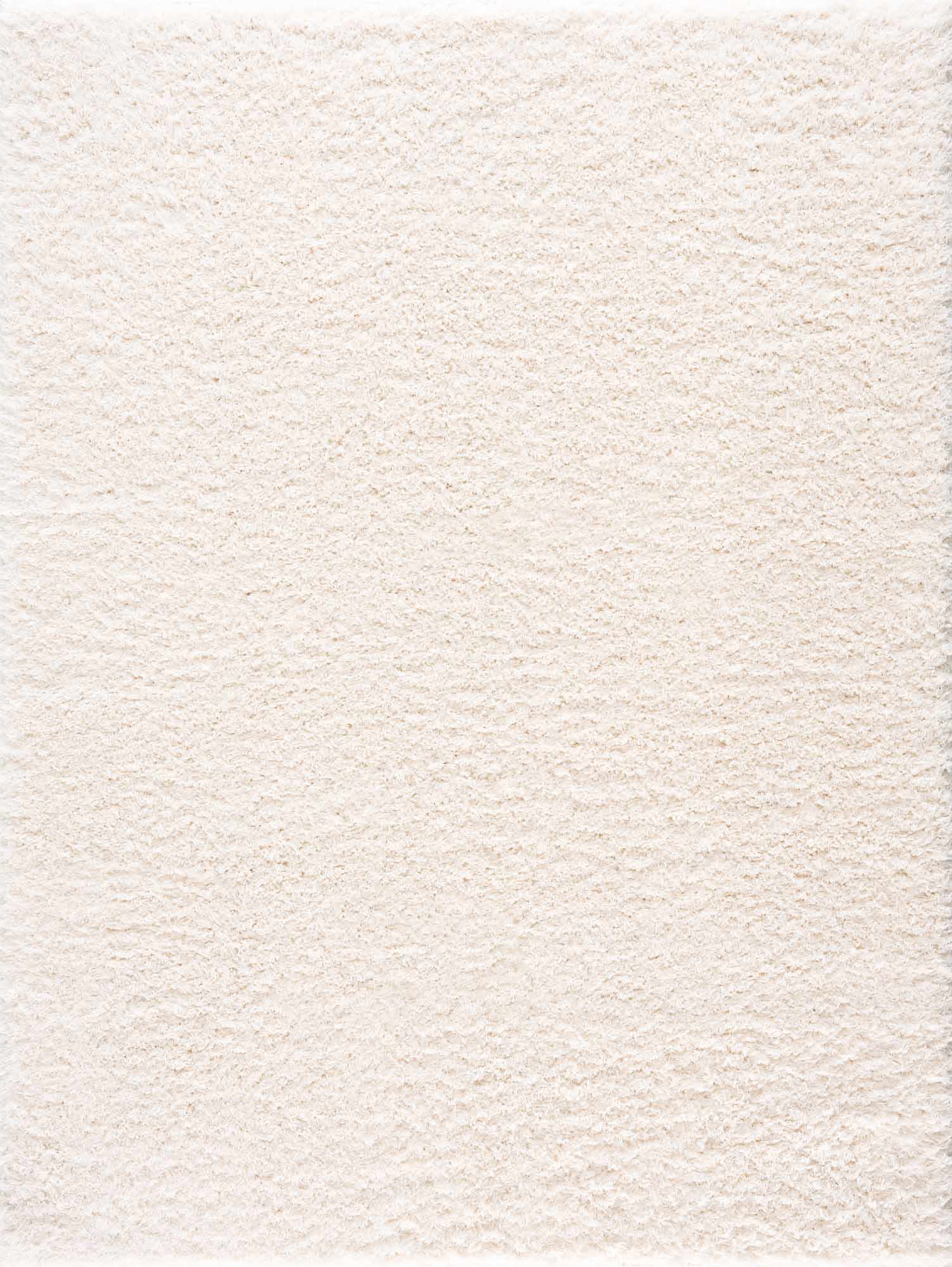 Faina Solid Cream Shag Washable Area Rug