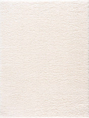 Faina Solid Cream Shag Washable Area Rug