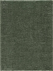 Faina Solid Green Shag Washable Area Rug - Clearance
