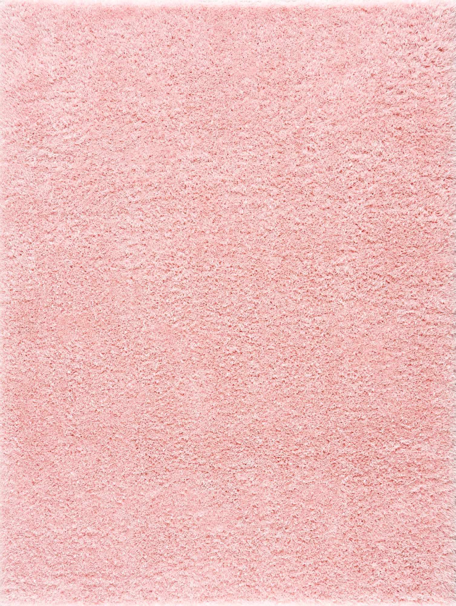 Faina Solid Pink Shag Washable Area Rug - Clearance
