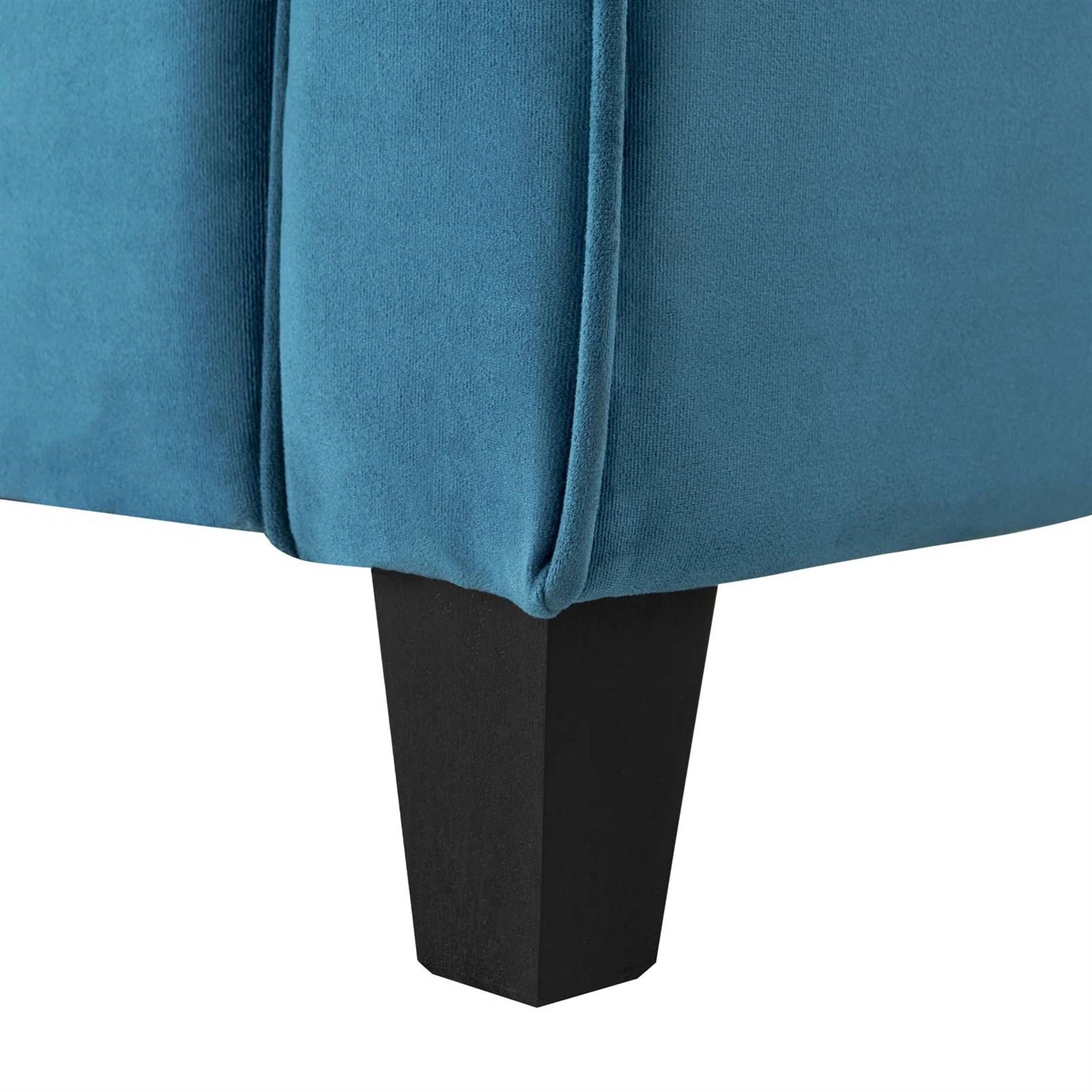 3-Seater Upholstered Sofa in Blue with Button Tufted Cushions