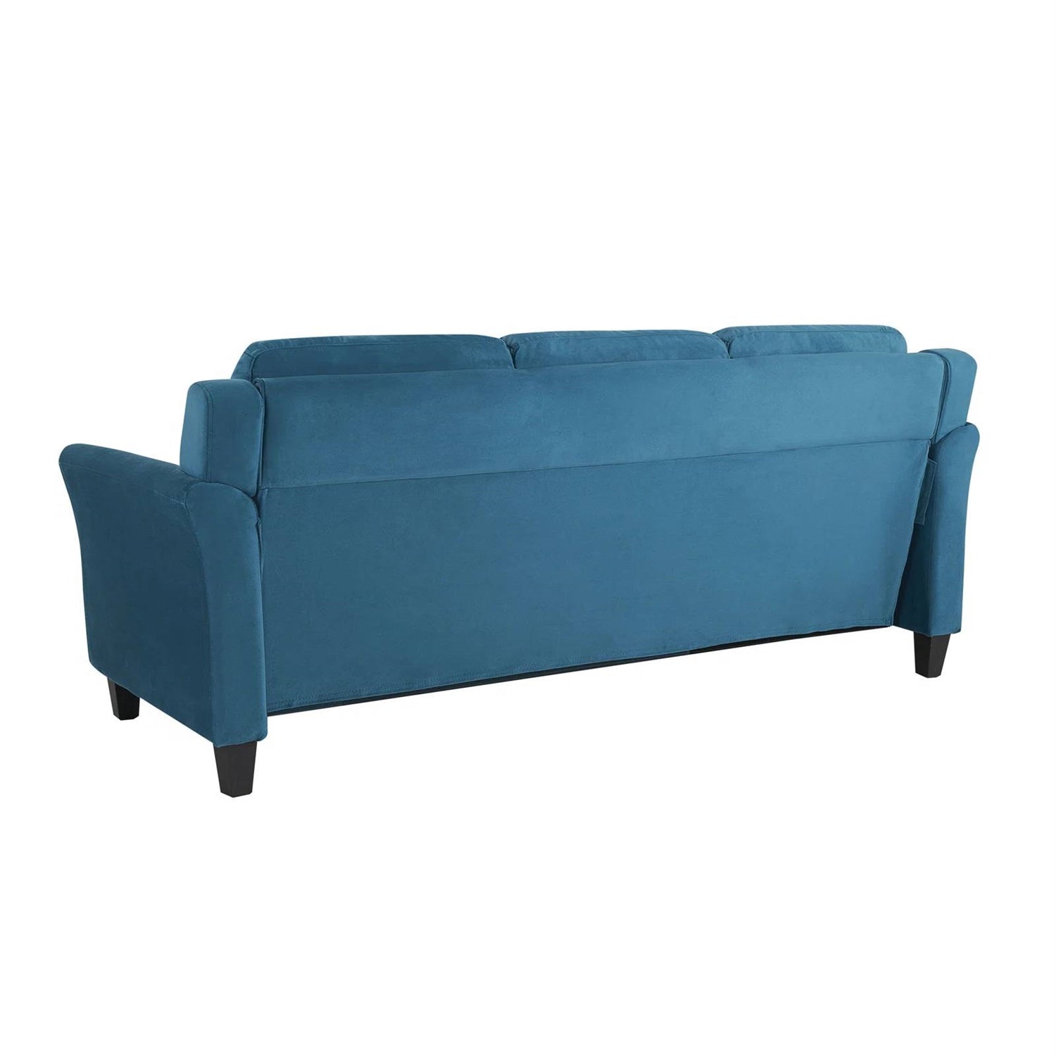 3-Seater Upholstered Sofa in Blue with Button Tufted Cushions