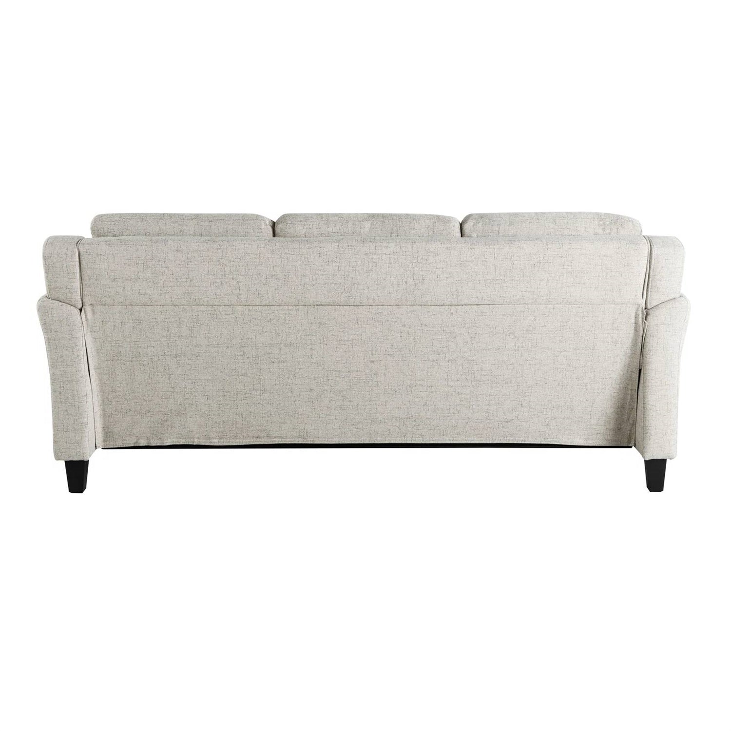 3-Seater Upholstered Sofa in Cream with Button Tufted Cushions