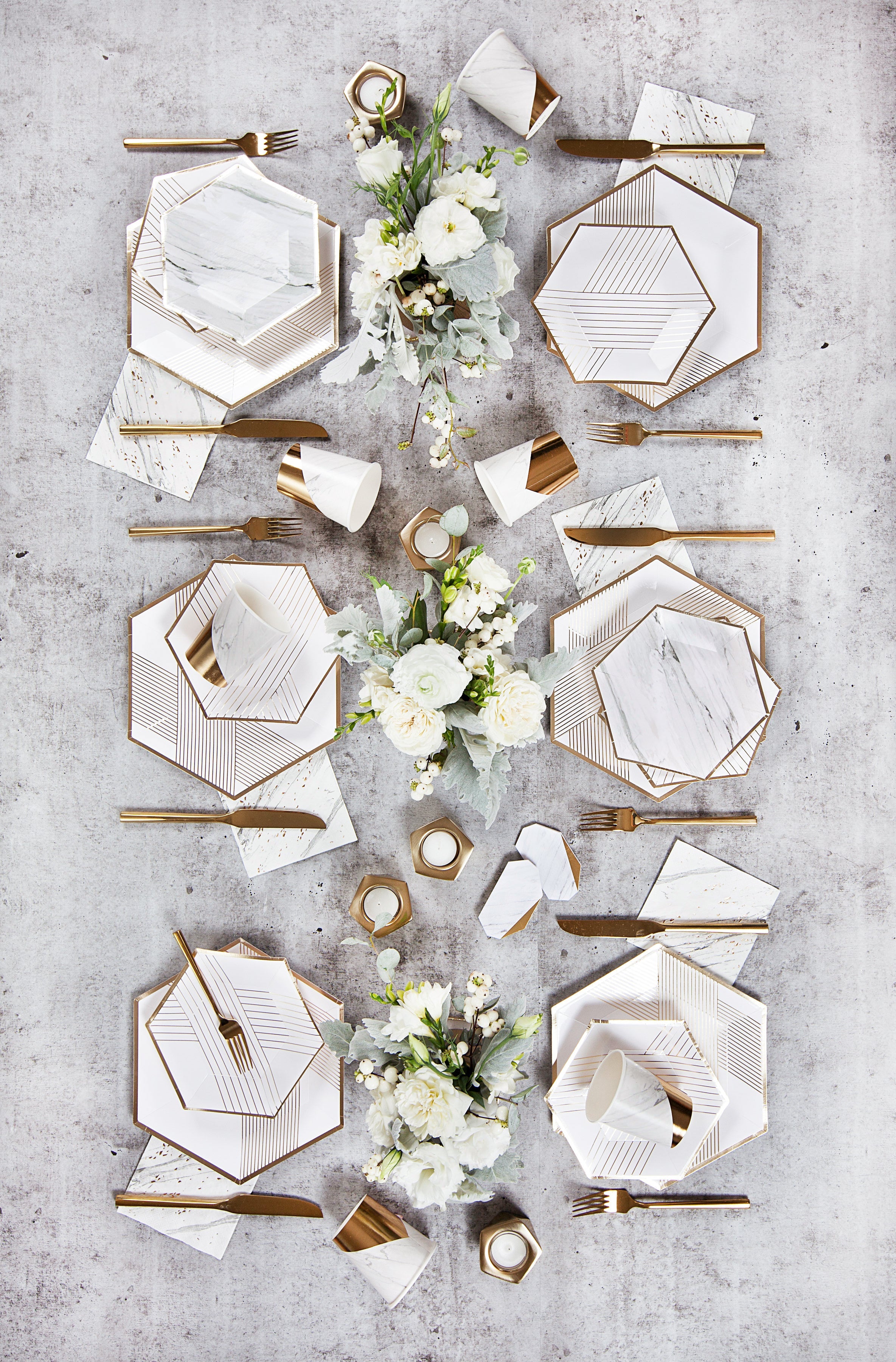 Blanc - White Marble Cocktail Paper Napkins
