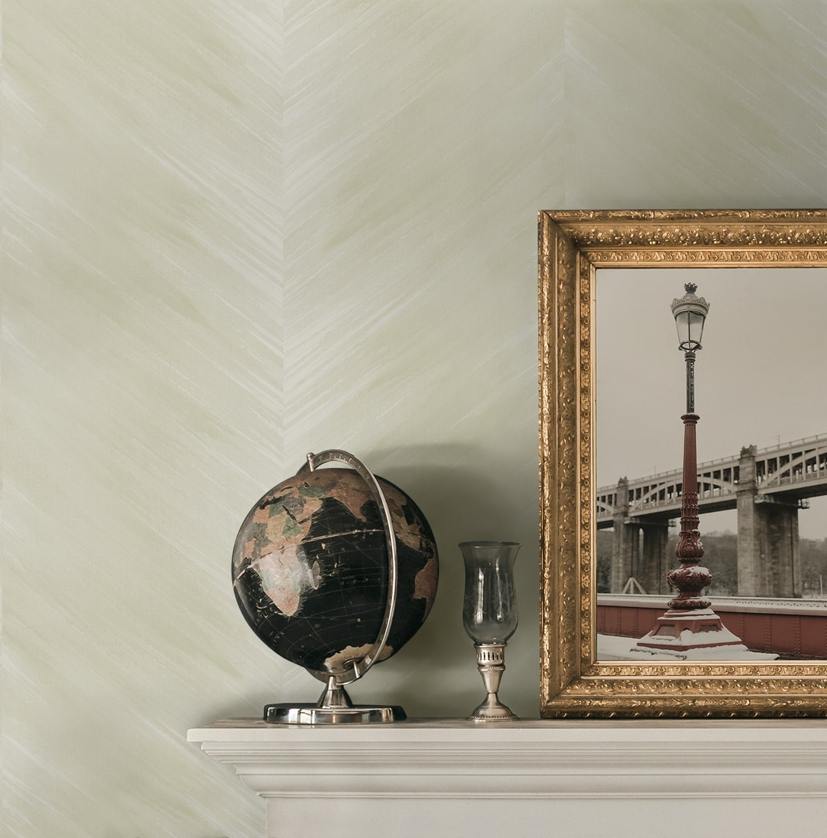 Washed Chevron Abstract Peel and Stick Removable Wallpaper