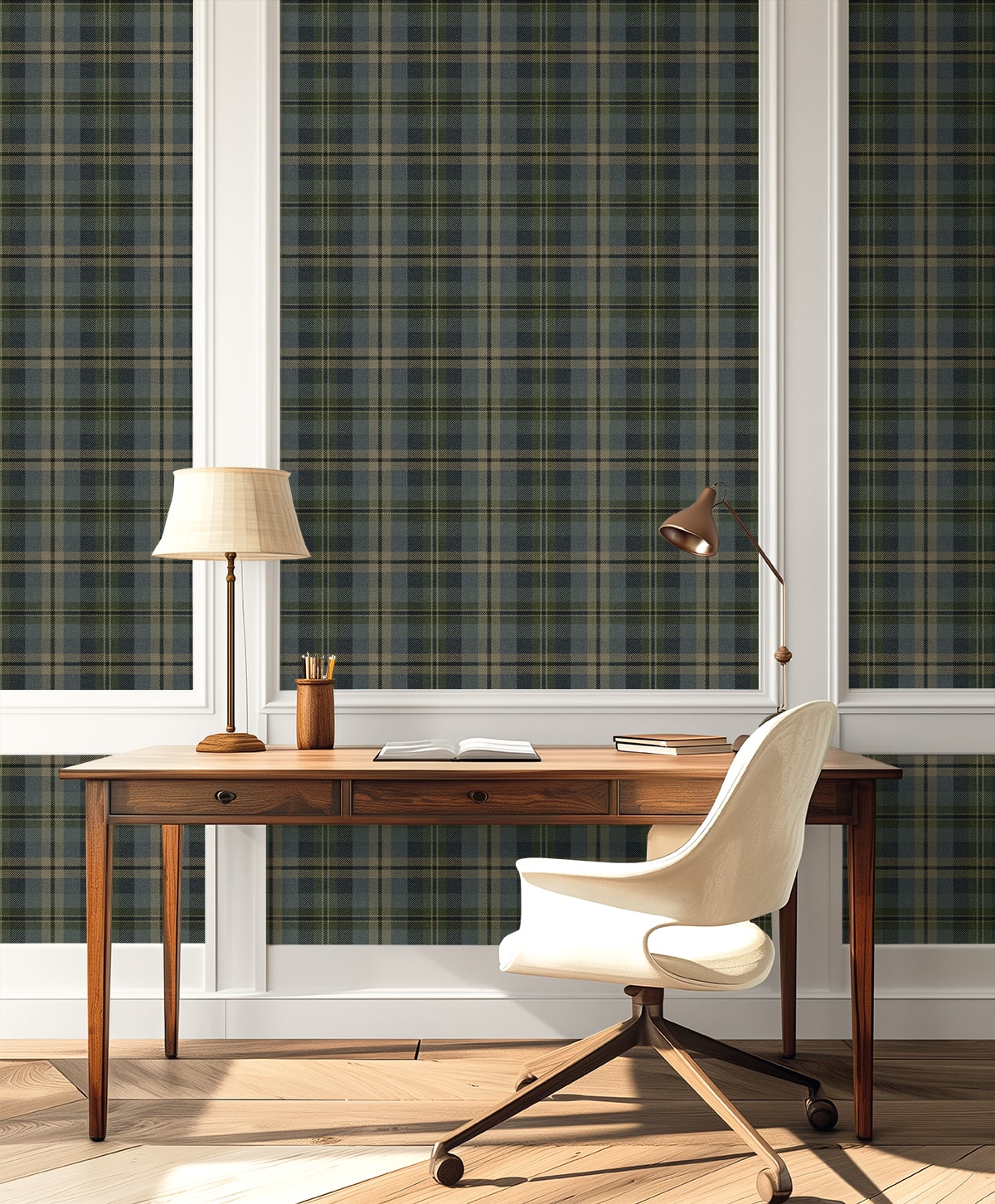 Thornbury Tailored Plaid Peel and Stick Removable Wallpaper