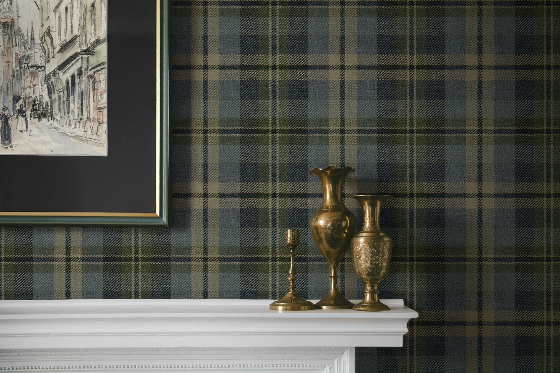 Thornbury Tailored Plaid Peel and Stick Removable Wallpaper