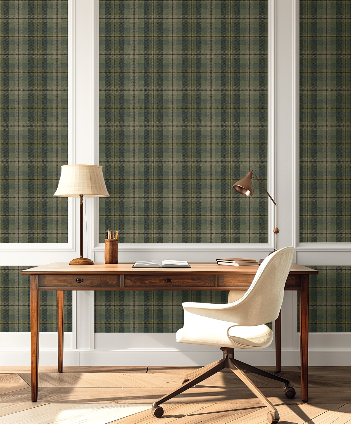 Thornbury Tailored Plaid Peel and Stick Removable Wallpaper