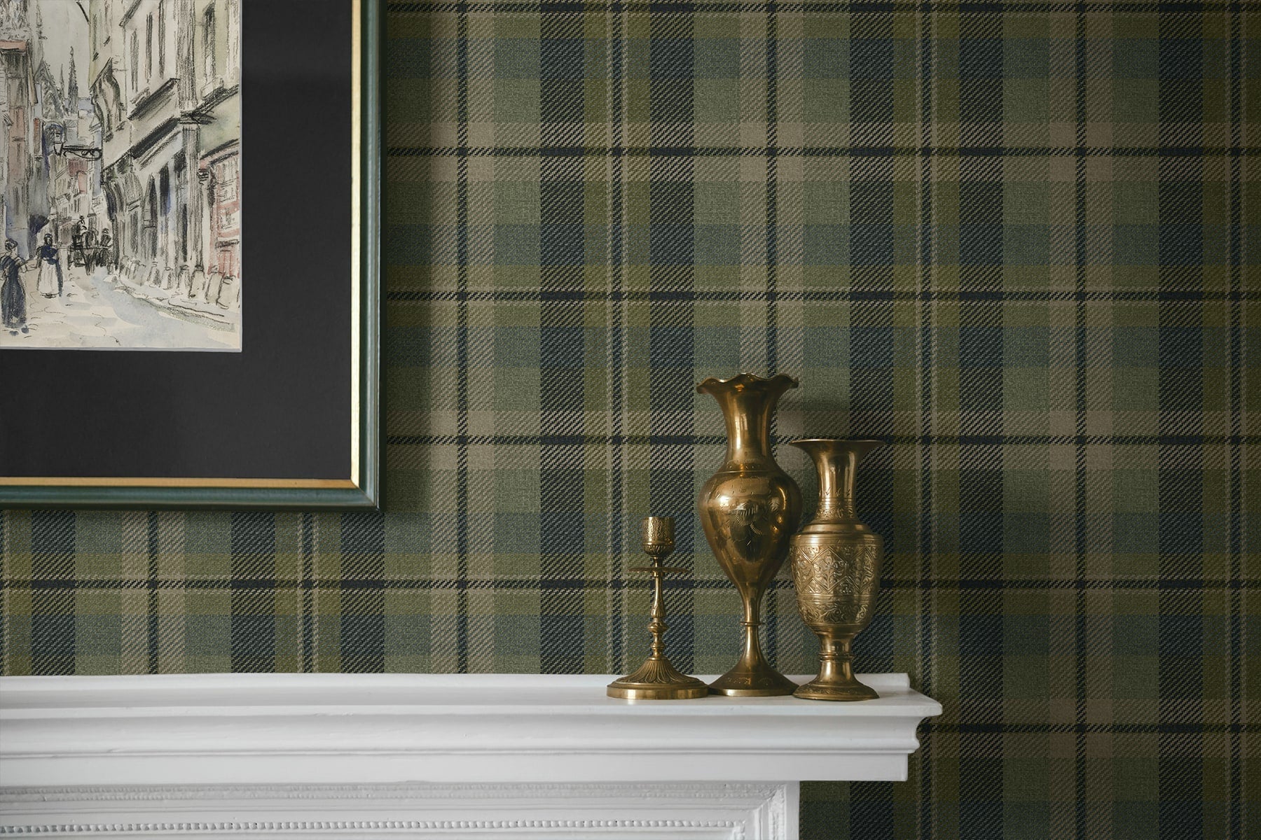 Thornbury Tailored Plaid Peel and Stick Removable Wallpaper