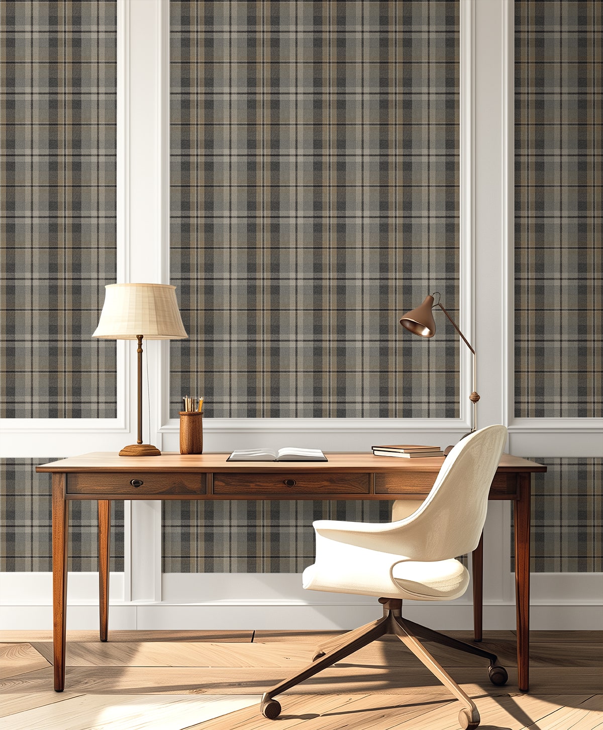 Thornbury Tailored Plaid Peel and Stick Removable Wallpaper