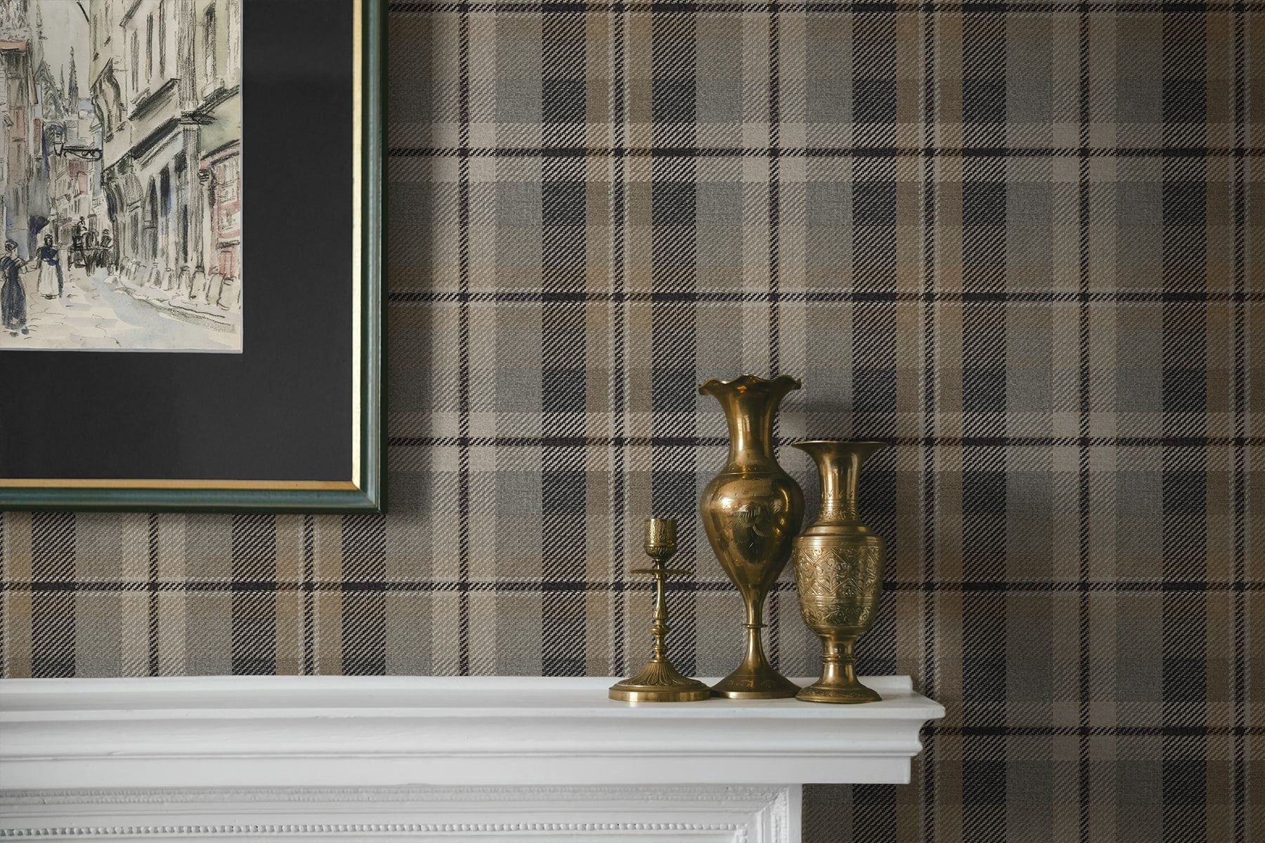 Thornbury Tailored Plaid Peel and Stick Removable Wallpaper