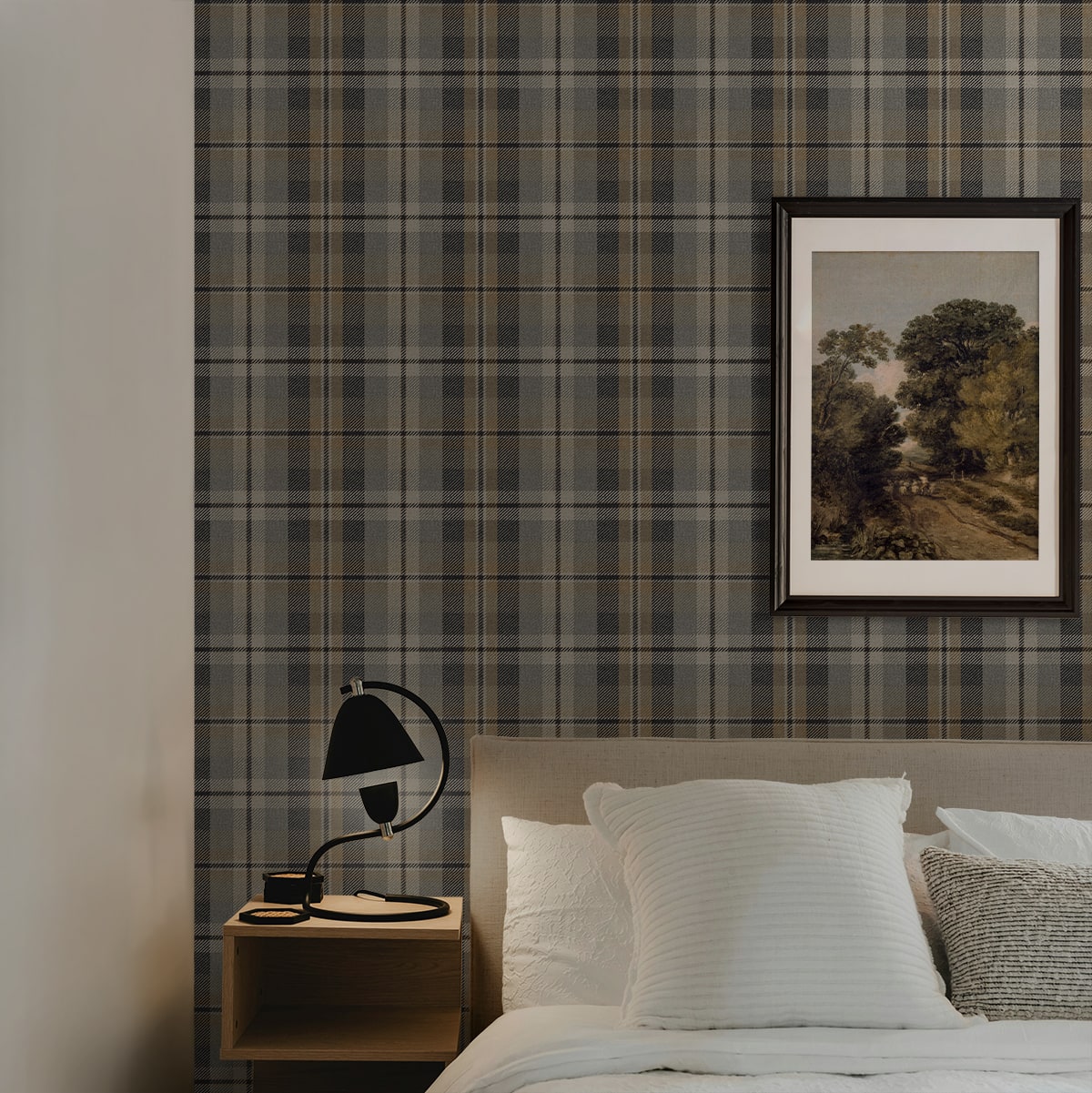 Thornbury Tailored Plaid Peel and Stick Removable Wallpaper