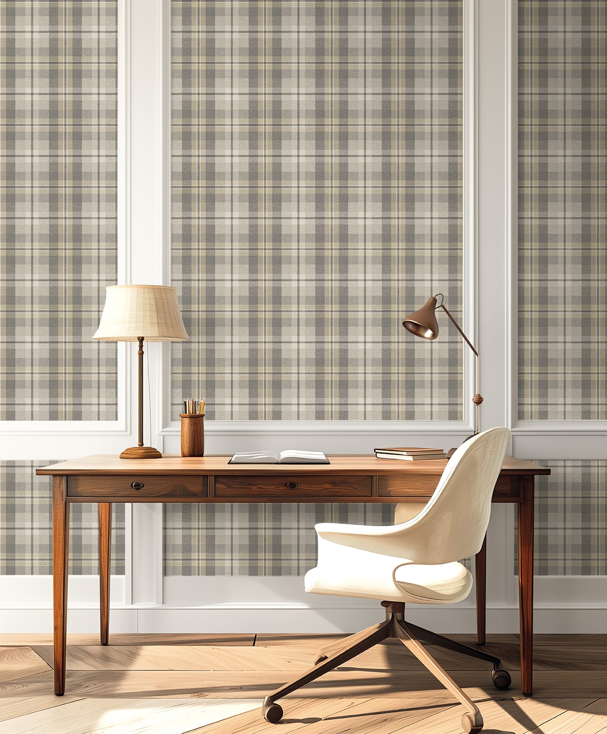Thornbury Tailored Plaid Peel and Stick Removable Wallpaper