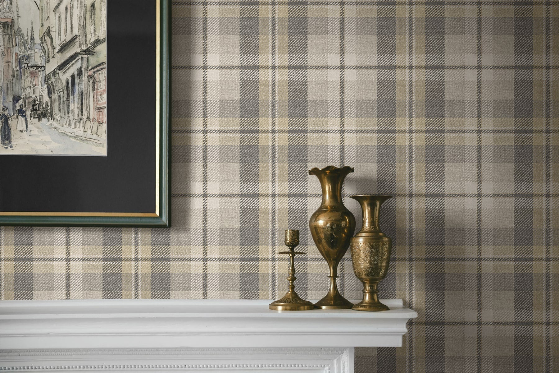 Thornbury Tailored Plaid Peel and Stick Removable Wallpaper