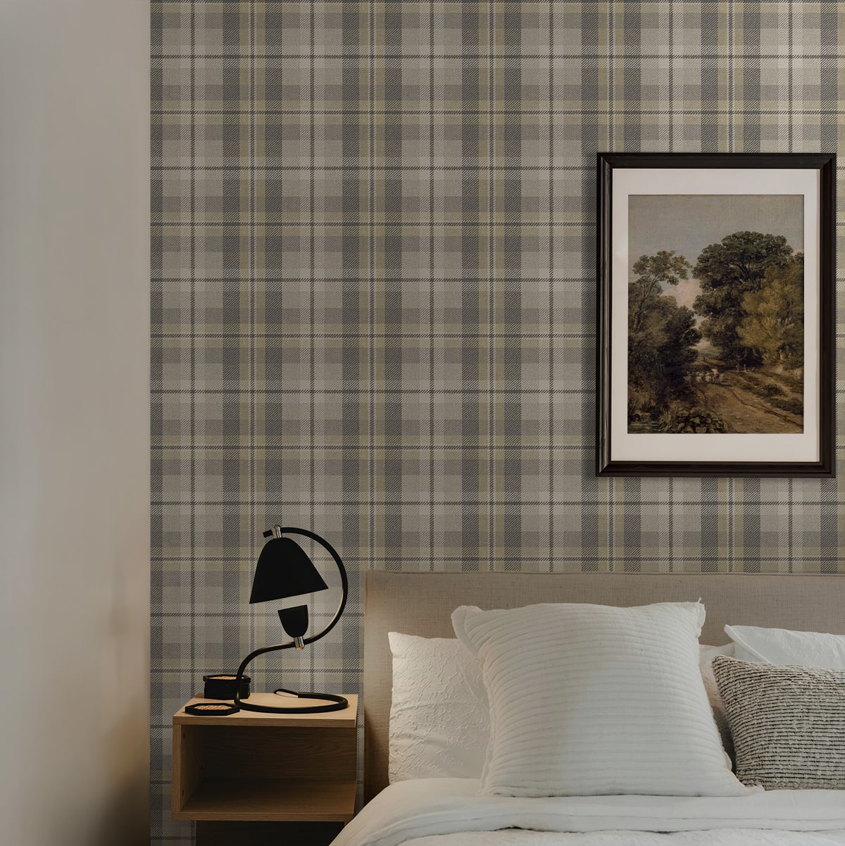 Thornbury Tailored Plaid Peel and Stick Removable Wallpaper