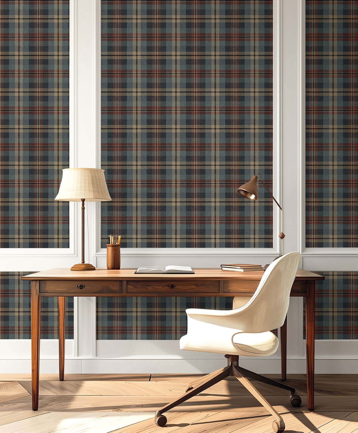 Thornbury Tailored Plaid Peel and Stick Removable Wallpaper