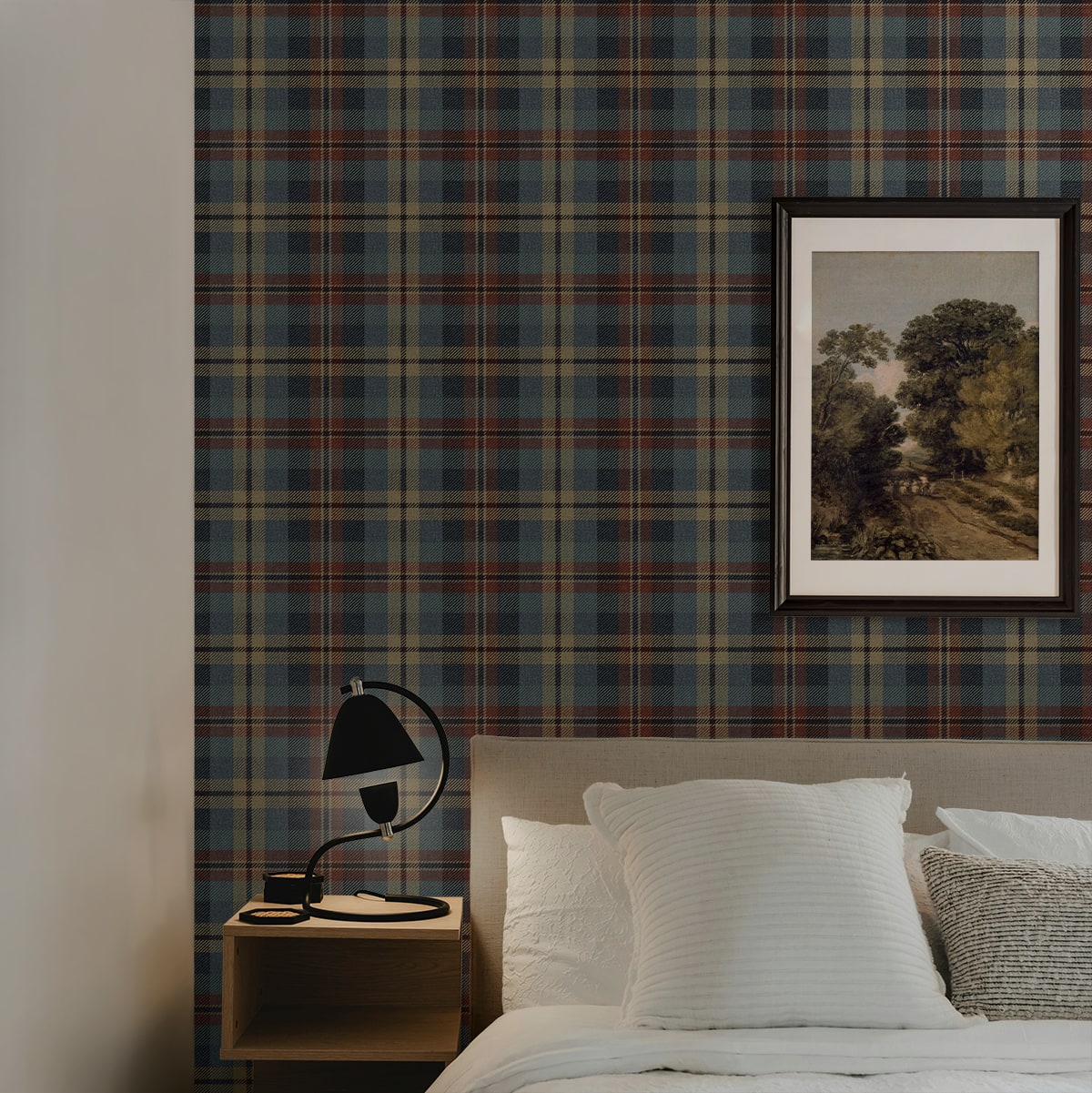 Thornbury Tailored Plaid Peel and Stick Removable Wallpaper