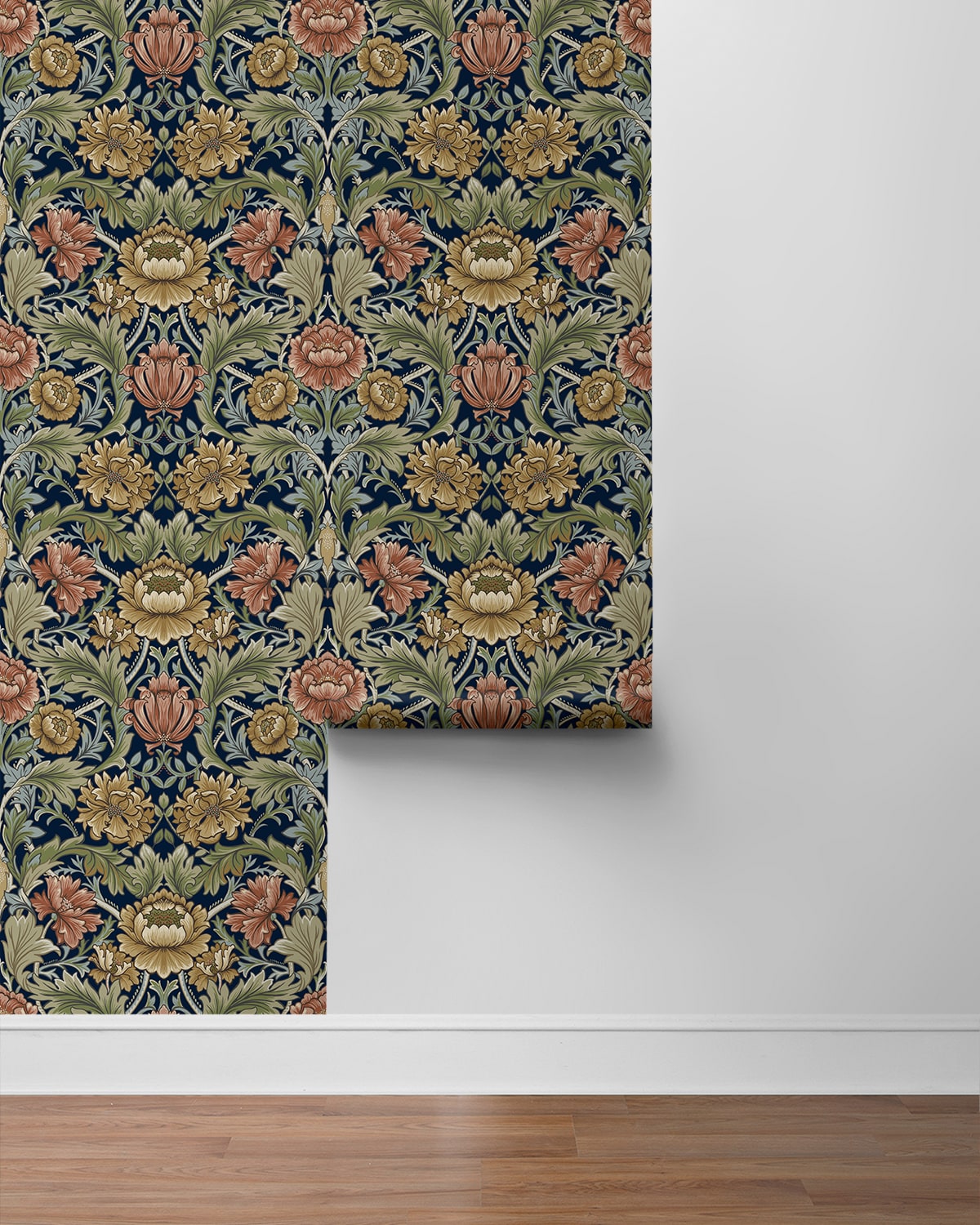 Acanthus Floral Cameo Peel and Stick Removable Wallpaper