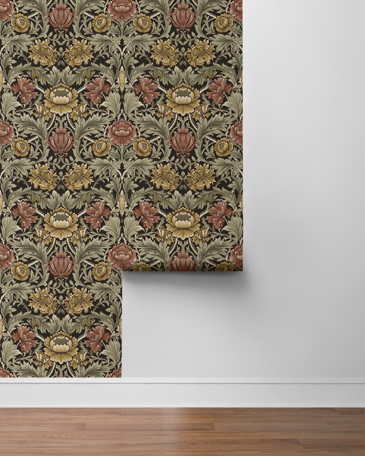 Acanthus Floral Cameo Peel and Stick Removable Wallpaper