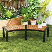 Outdoor, Metal Frame, Backless Garden Bench with Modern Arch Design