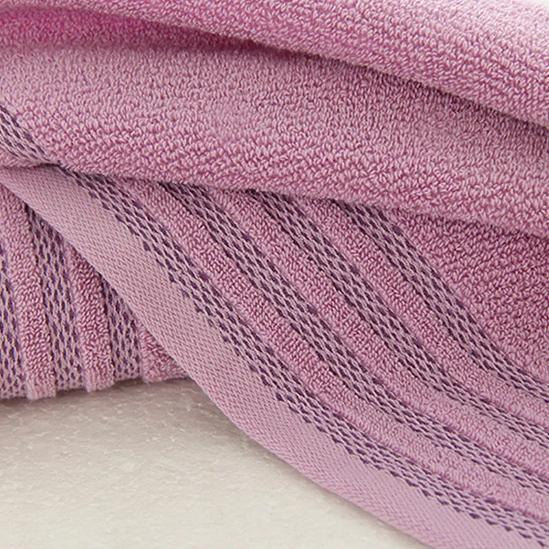 New Stripe Cotton Bath Towel of 3 Sets, Solid Color
