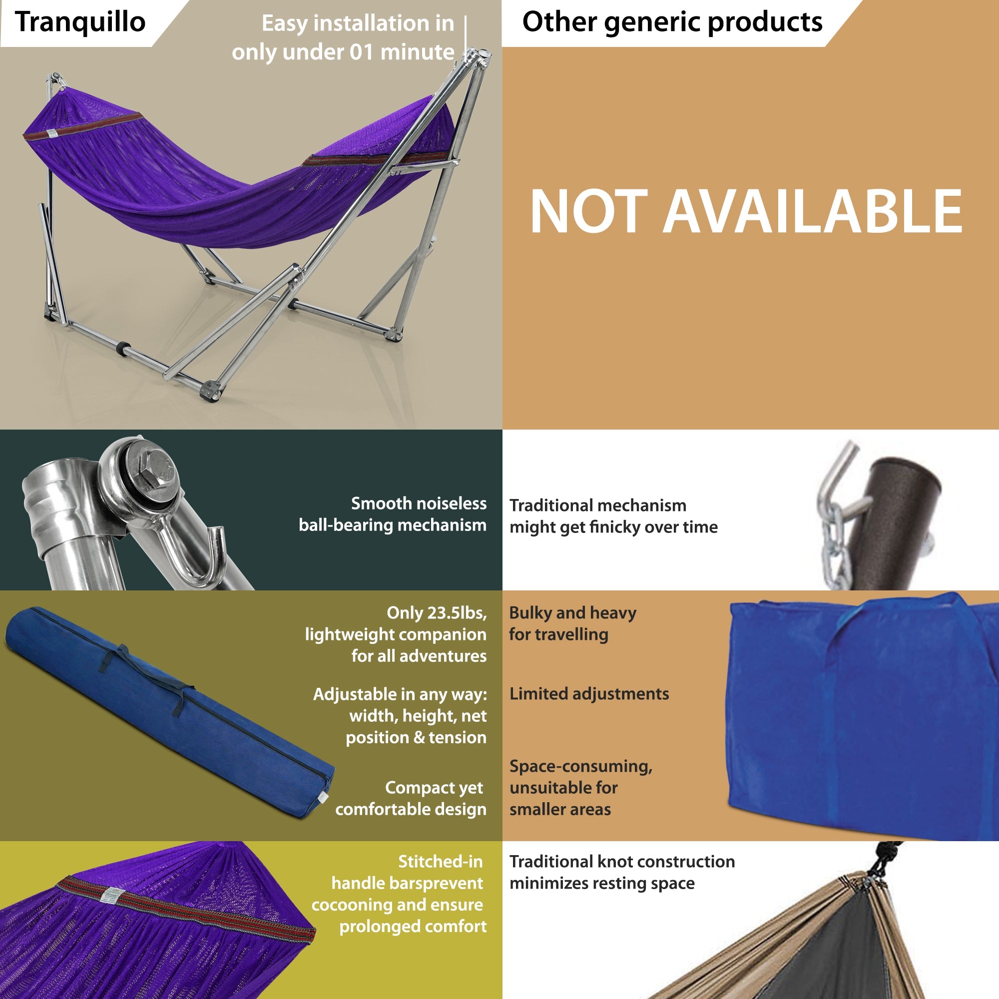 Tranquillo Original Stainless Steel Hammock Stand
