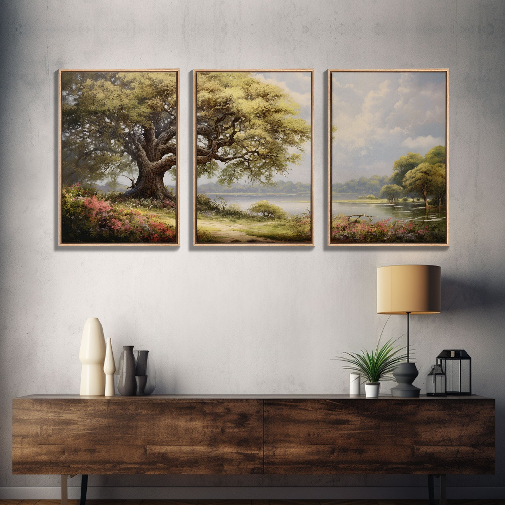 Lake Wall Art, Canvas Print, 3 Piece Wall Art