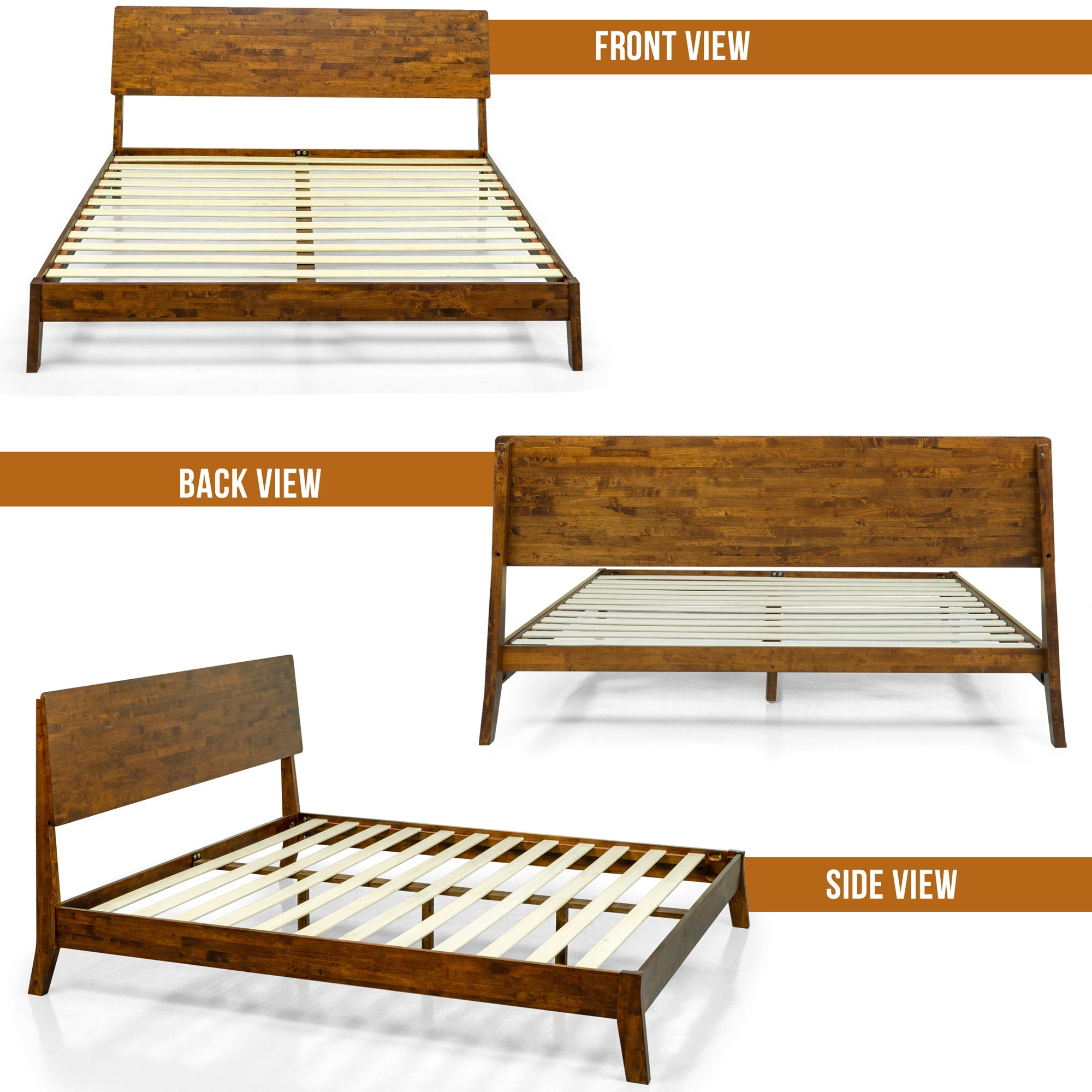 Acacia Serenity Deluxe Wood Platform Bed Frame