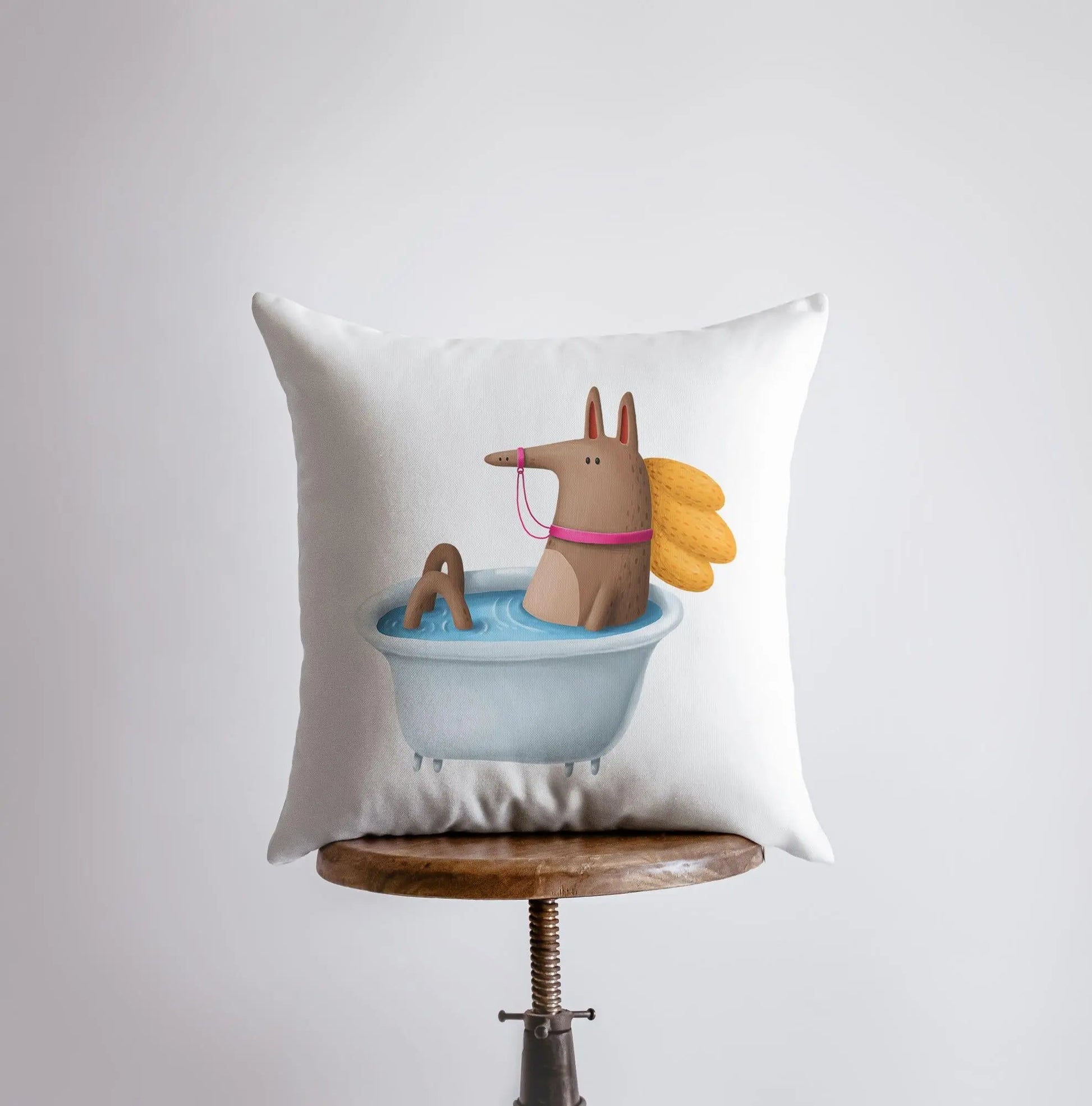 Horse Bathing in Tub Pillow | Throw Pillow | Horse Lover | Animal Lover Gift | Tiny House Decor | Cowgirl Pillow | Horse Pillow Pet UniikPillows