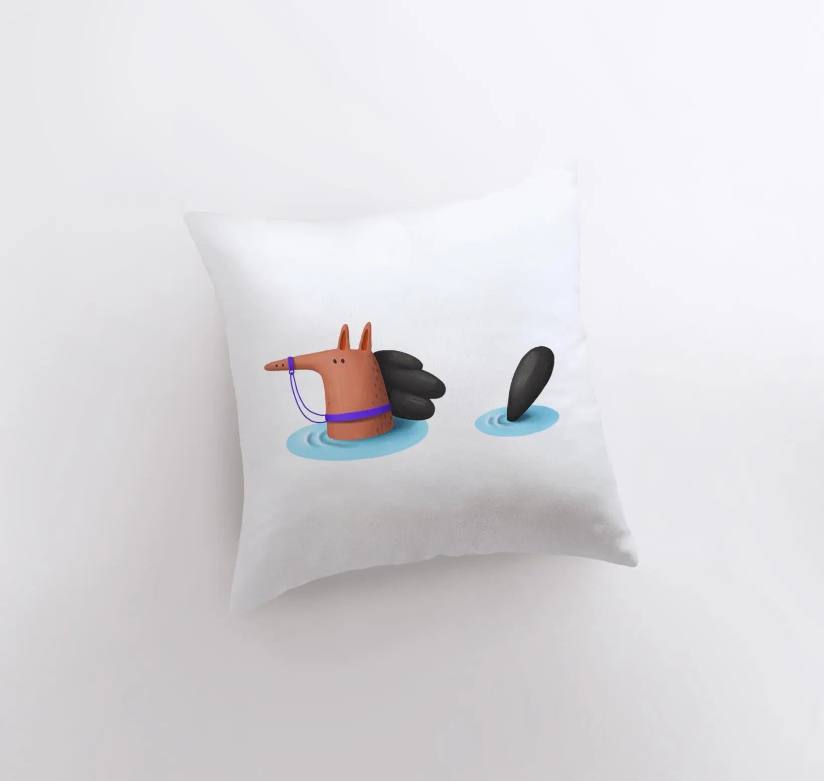 Horse Swimming Pillow | Throw Pillow | Horse Lover | Animal Lover Gift | Tiny House Decor | Cowgirl Pillow | Horse Pillow Pet UniikPillows
