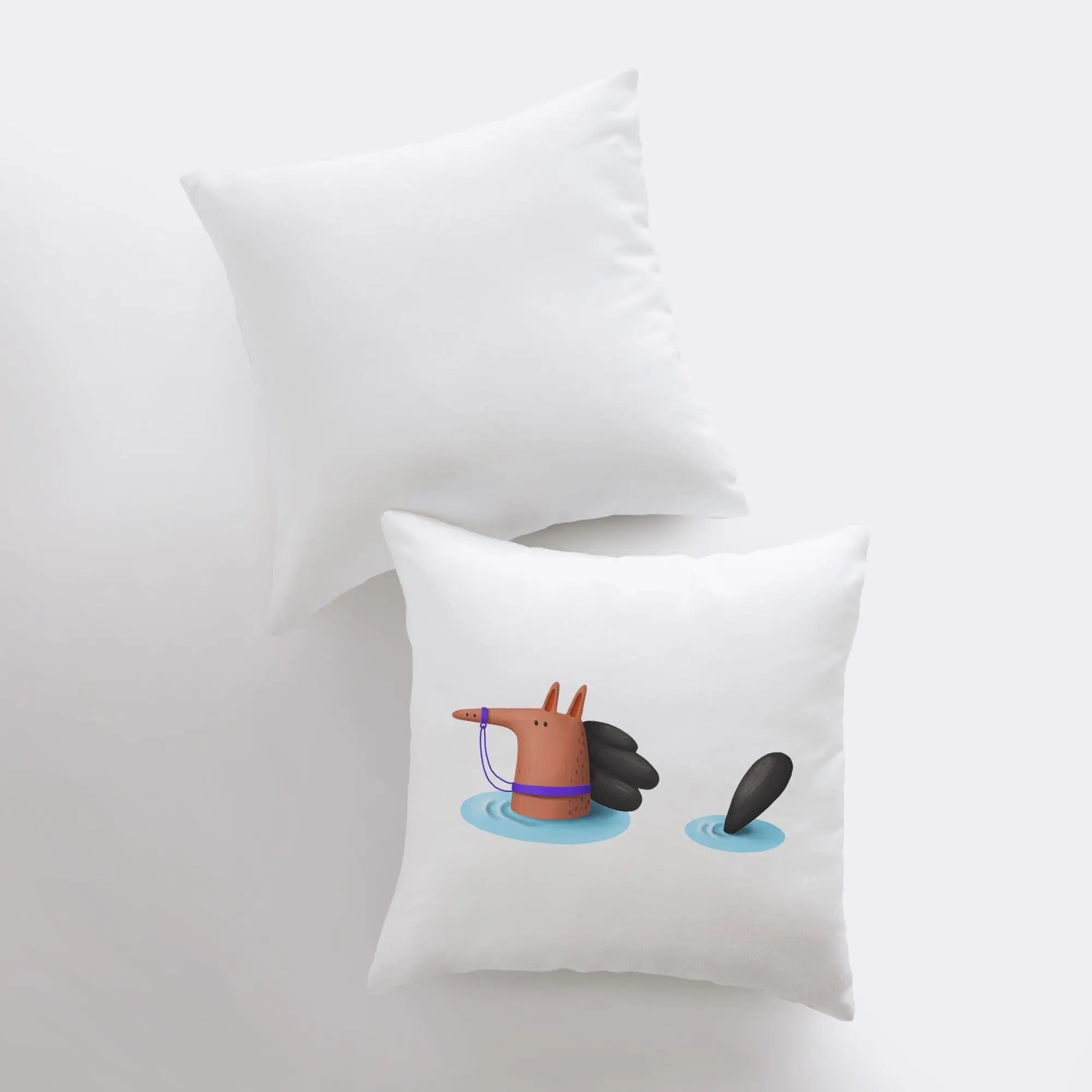 Horse Swimming Pillow | Throw Pillow | Horse Lover | Animal Lover Gift | Tiny House Decor | Cowgirl Pillow | Horse Pillow Pet UniikPillows