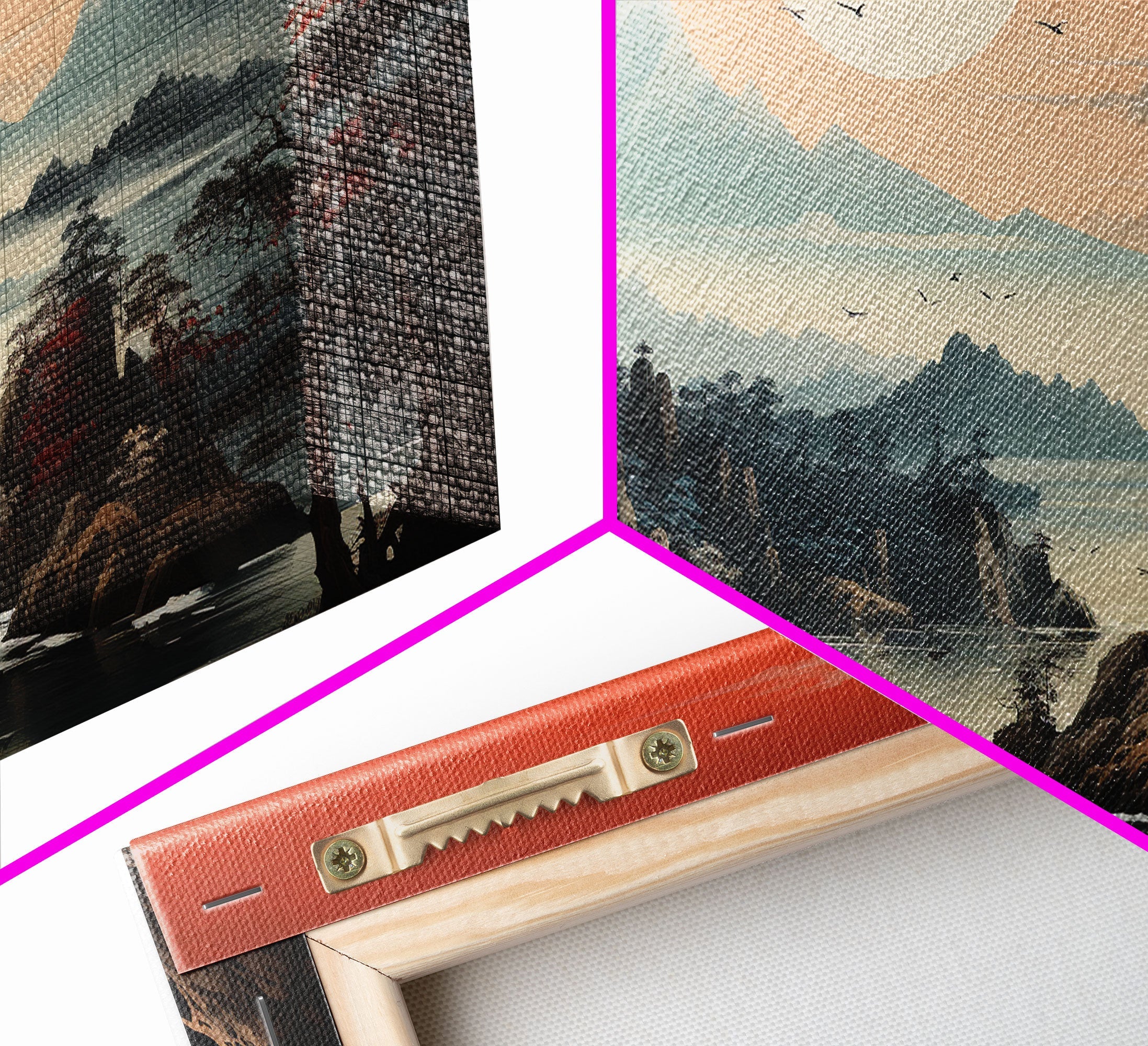 Japanese Wall Art, Mountains Print, Canvas Print, 3 Piece