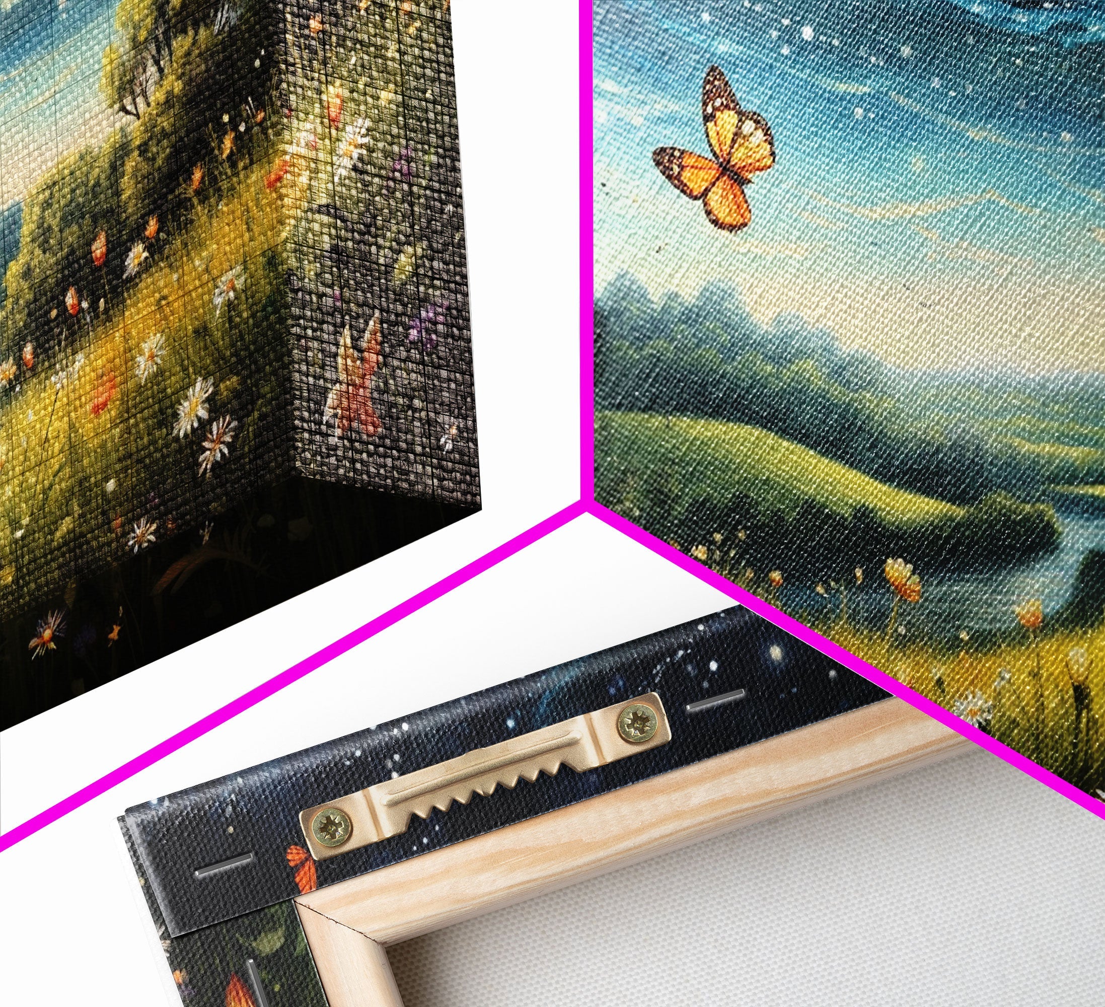 Wildflower Meadow Canvas Print, 3 Piece Wall Art