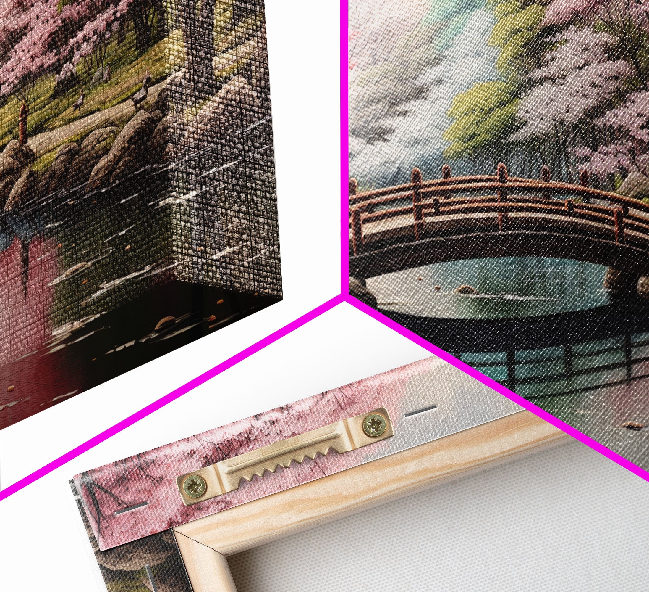 Japanese Print, Landscape Wall Art, Canvas Print, 3 Piece