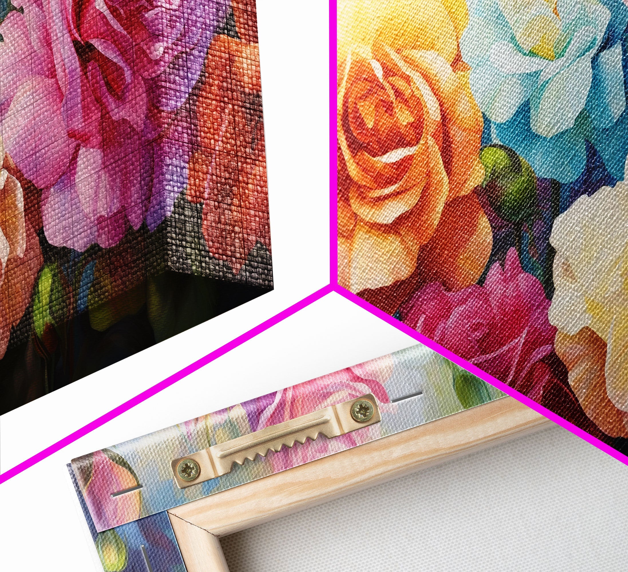Beautiful Rose Art, Framed Canvas Print, 3 Piece Art Set