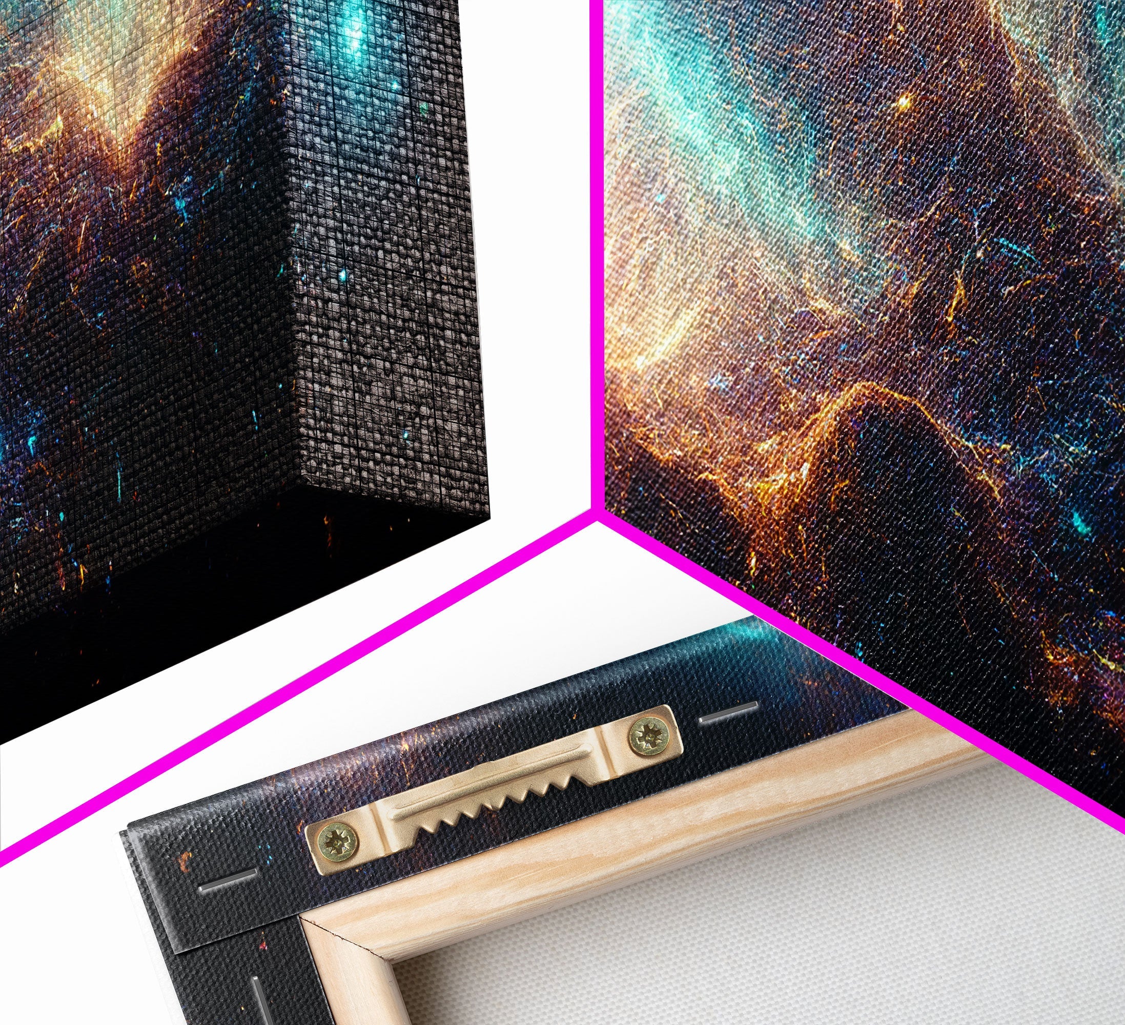Galaxy of Stars, String Theory, 3 Piece Wall Art, Ready To Hang Canvas Print