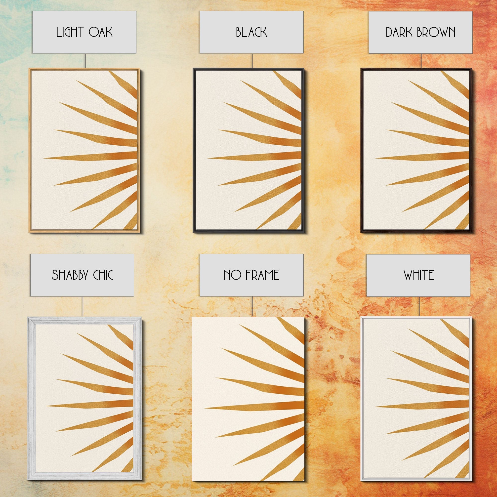 Glamorous Sunburst Wall Art, Framed Canvas Print
