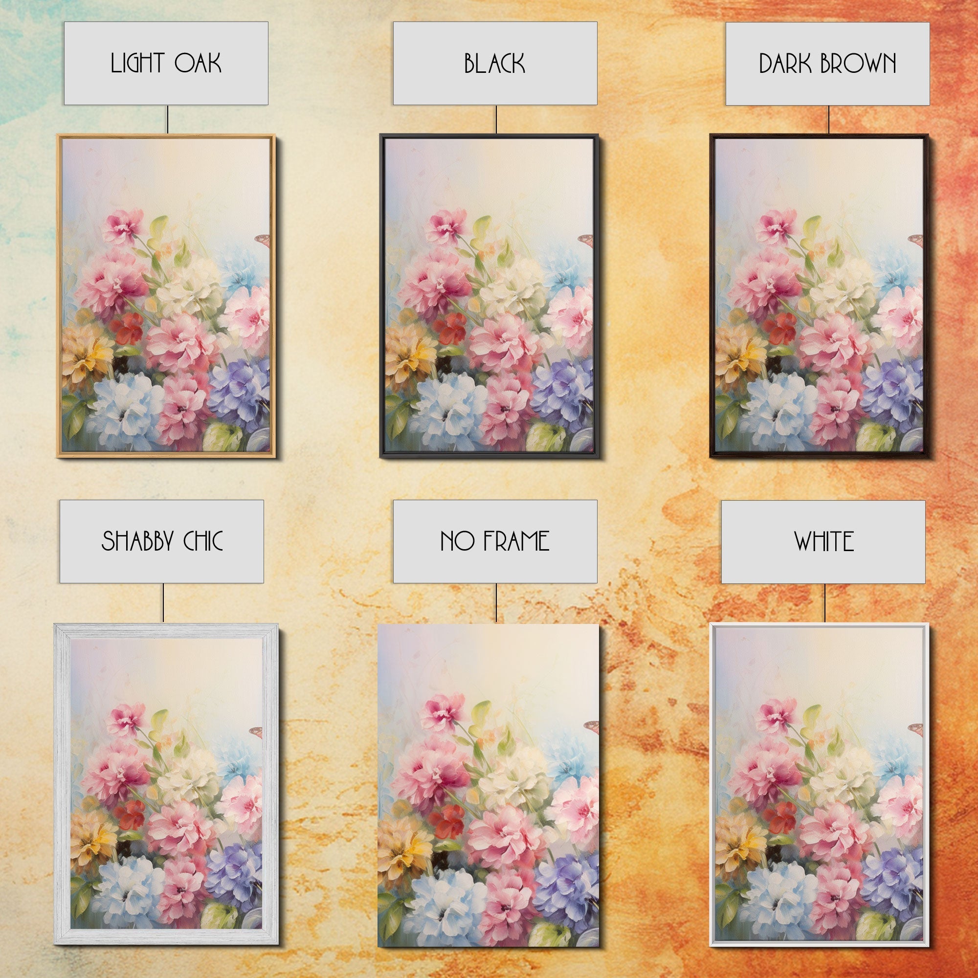 Peony Wall Art, Butterflies Art, Canvas Print, 3 Piece Wall Art