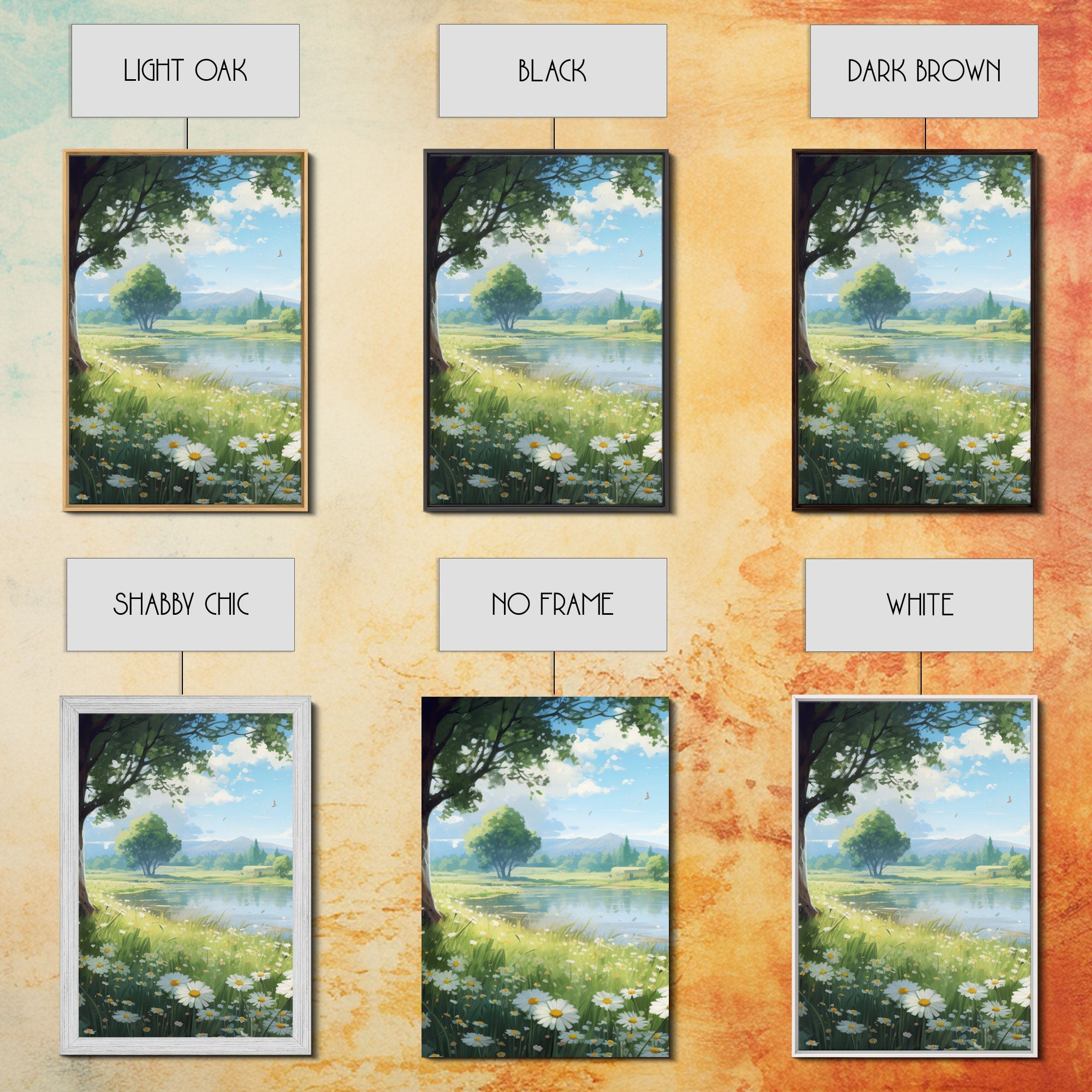 Wildflower Meadow, Canvas Print, 3 Piece Wall Art