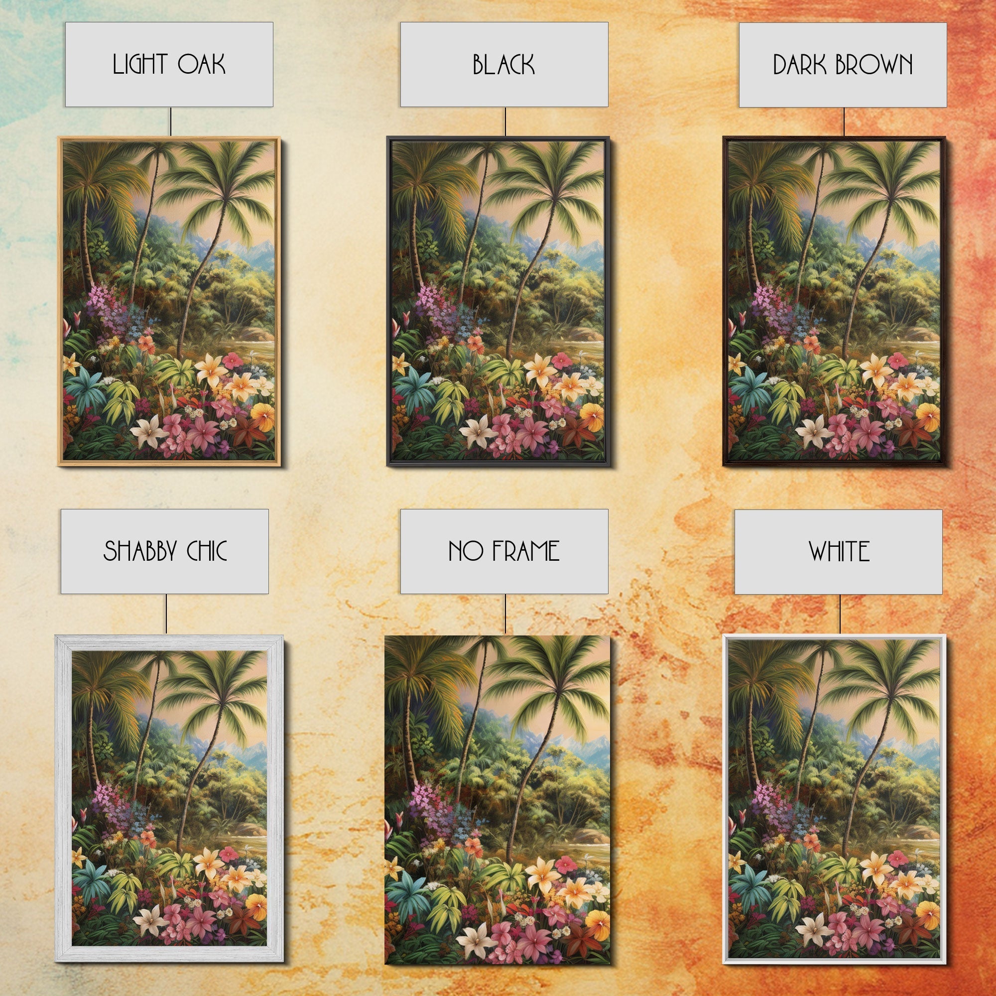 Tropical Wall Art, Canvas Print, Set Of 3 Prints
