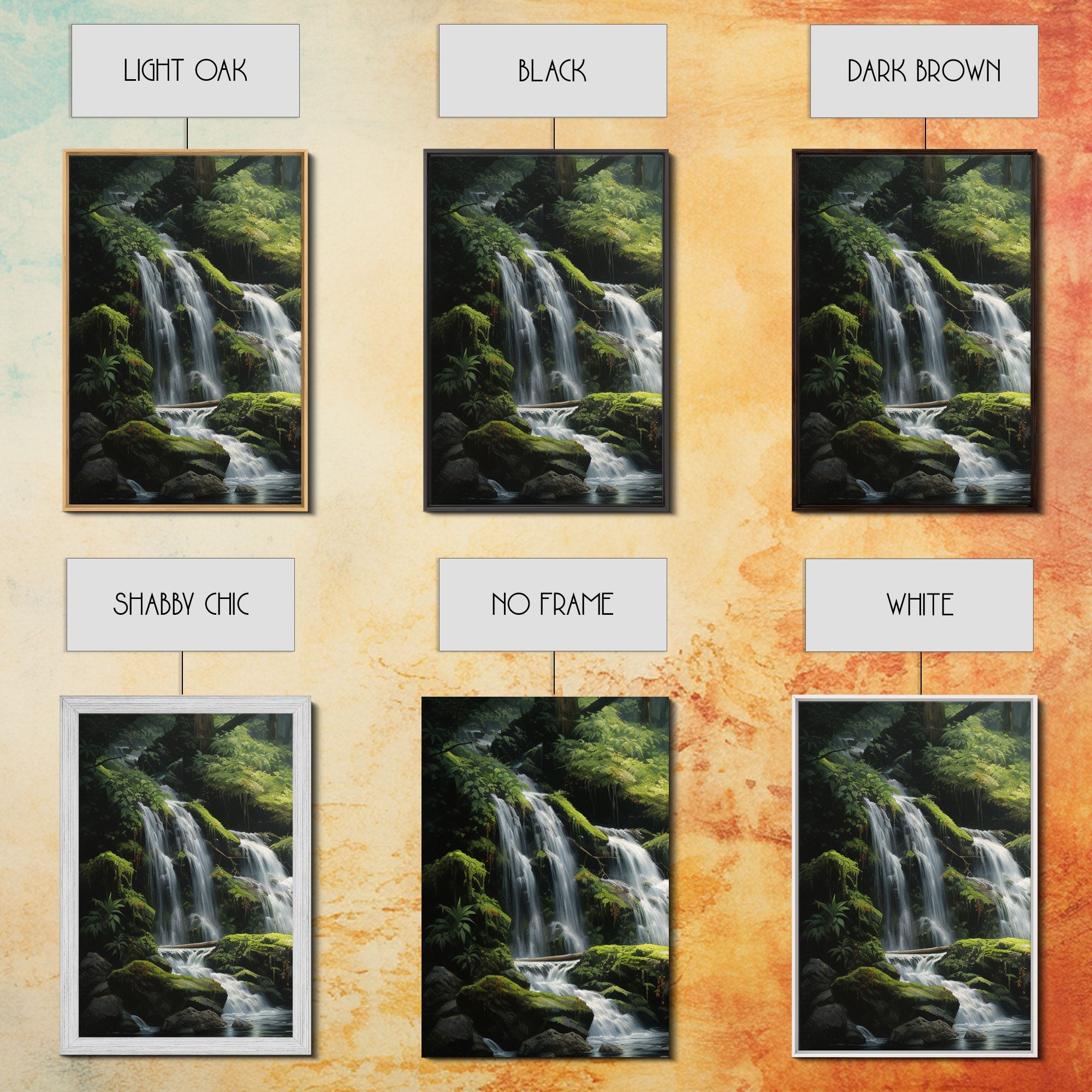 Waterfalls Wall Art, Canvas Print, 3 Piece Wall Art