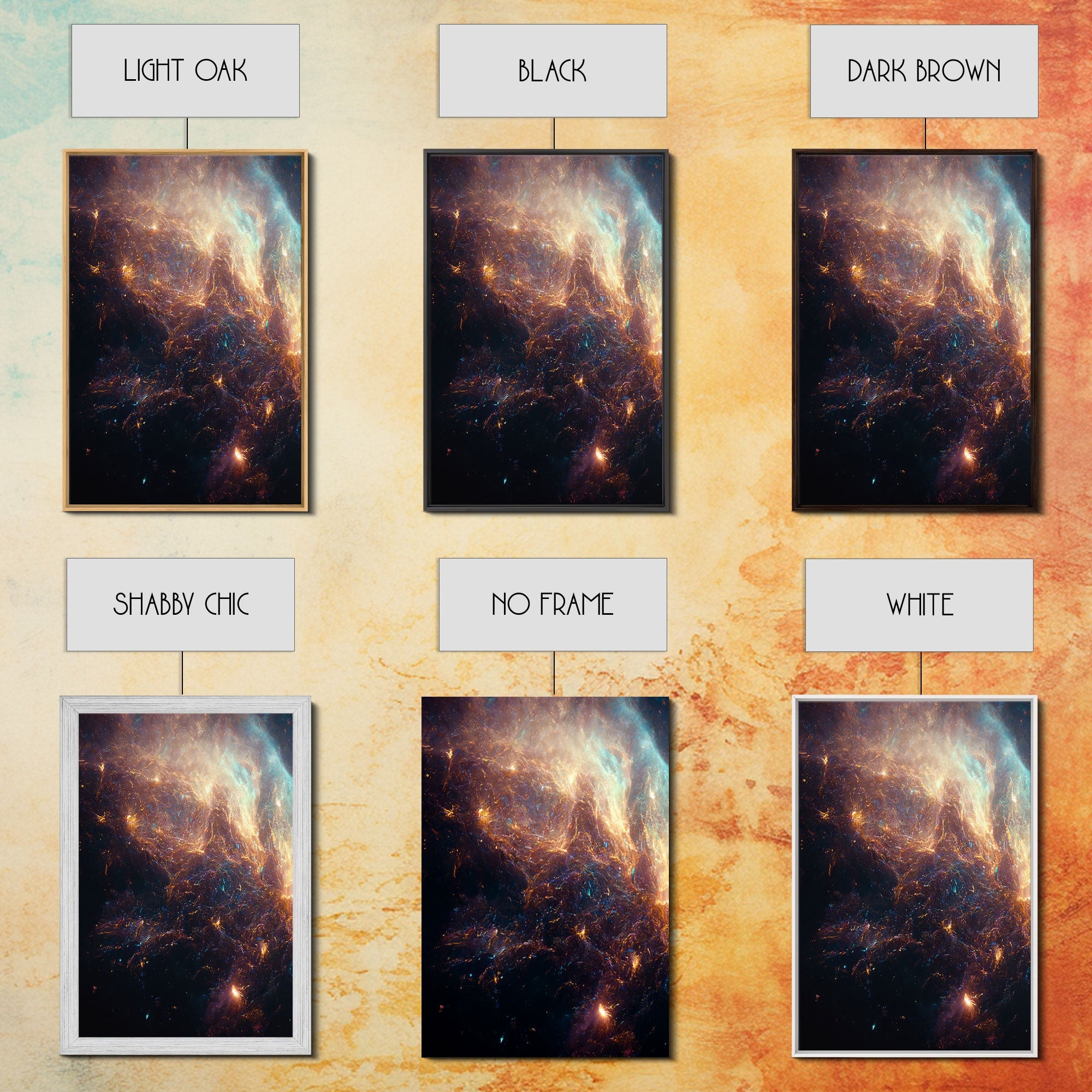 Galaxy of Stars, String Theory, 3 Piece Wall Art, Ready To Hang Canvas Print