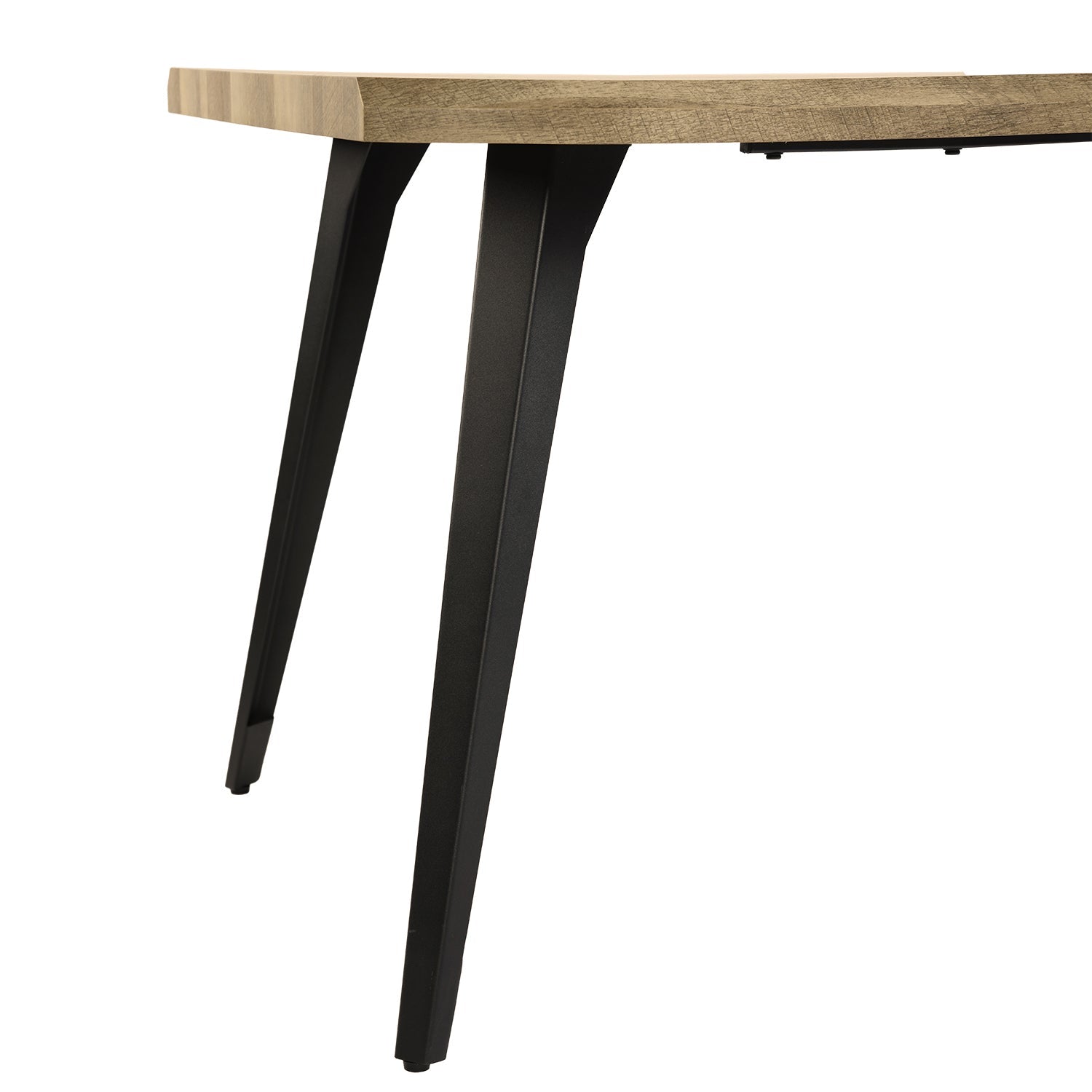 Lancelot 63" Walnut Dining Table for 6 with Black Metal Legs