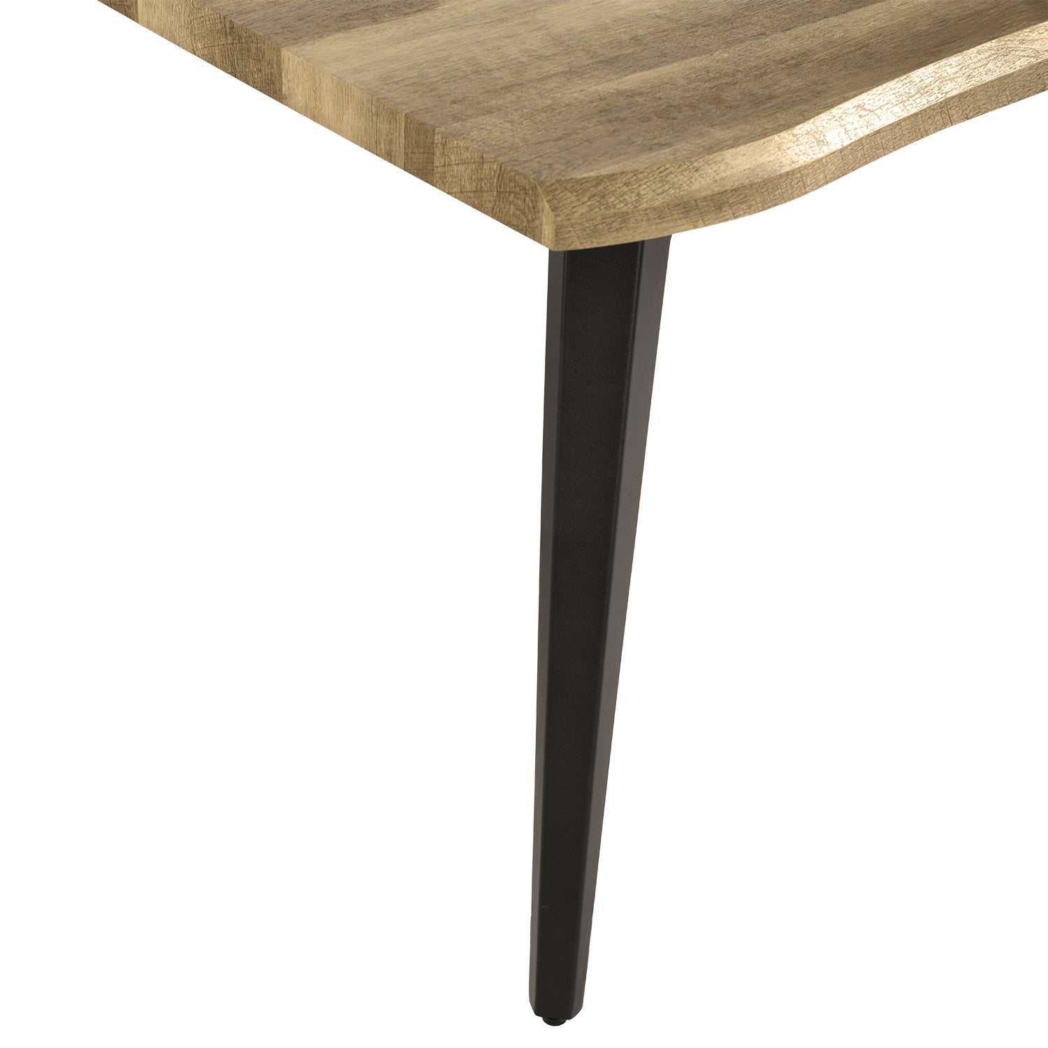 Lancelot 63" Walnut Dining Table for 6 with Black Metal Legs