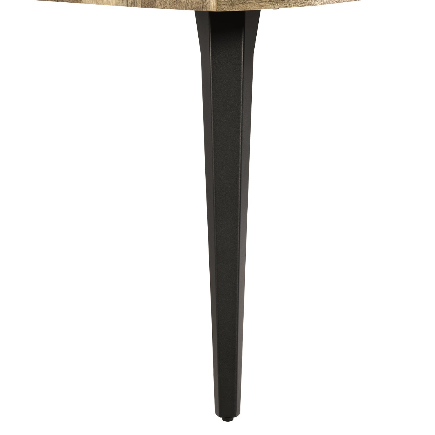 Lancelot 63" Walnut Dining Table for 6 with Black Metal Legs