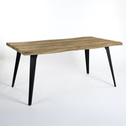 Lancelot 63" Walnut Dining Table for 6 with Black Metal Legs
